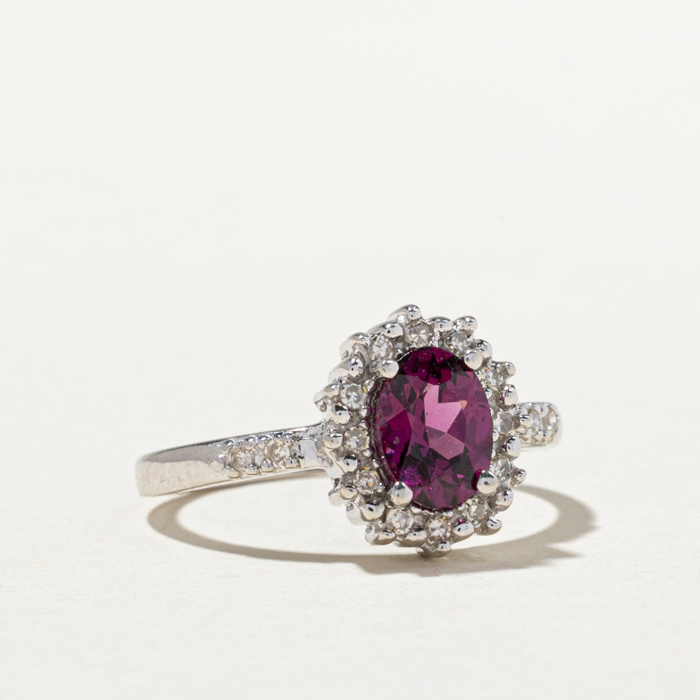 Pink Garnet & Diamond Ring - 0.99ct Garnet with 0.13ctw Diamonds - Size 6 - Elegant Birthstone Jewelry for Women - Perfect for Valentine's Day, Anniversary & Special Occasion Gifts