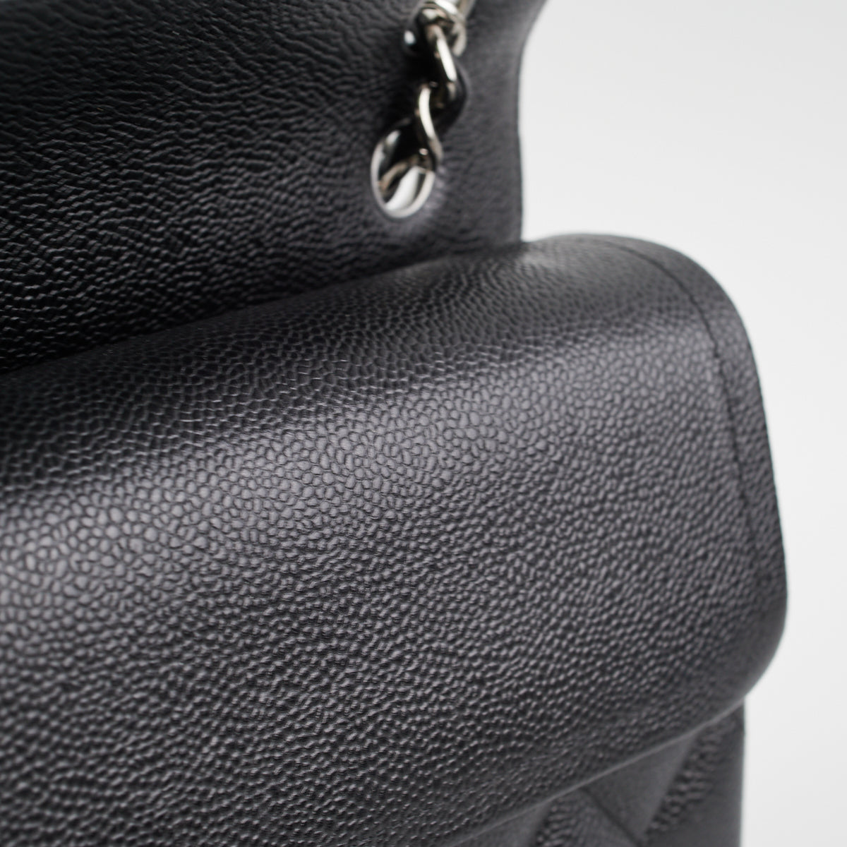 Chanel Classic Flap Jumbo Bag in Black Caviar Leather with Silver Hardware - Luxury Designer Handbag for Women, Perfect for Evening Events & Special Occasions