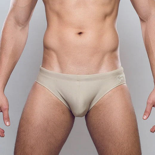 2eros Core Swim Briefs for Men - Comfortable & Stylish Taupe Swimwear for Pool, Beach & Vacation | Quick-Dry & Stretchy Fabric