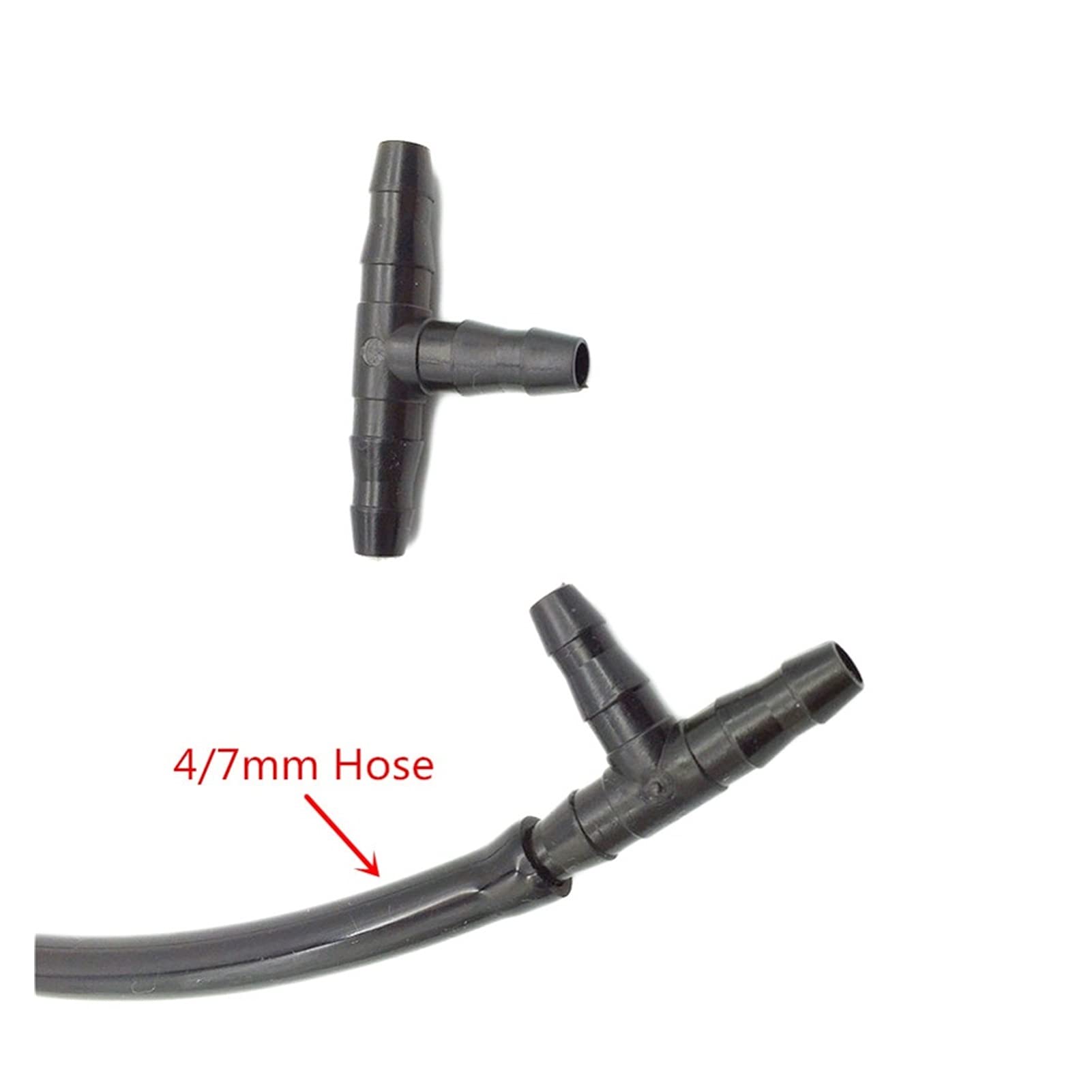 4mm T-Shaped Tee Hose Connector - 1000 Pcs Black Garden Watering Distributor for Micro Drip Irrigation Systems | Perfect for Agricultural, Greenhouse & Home Garden Watering Solutions