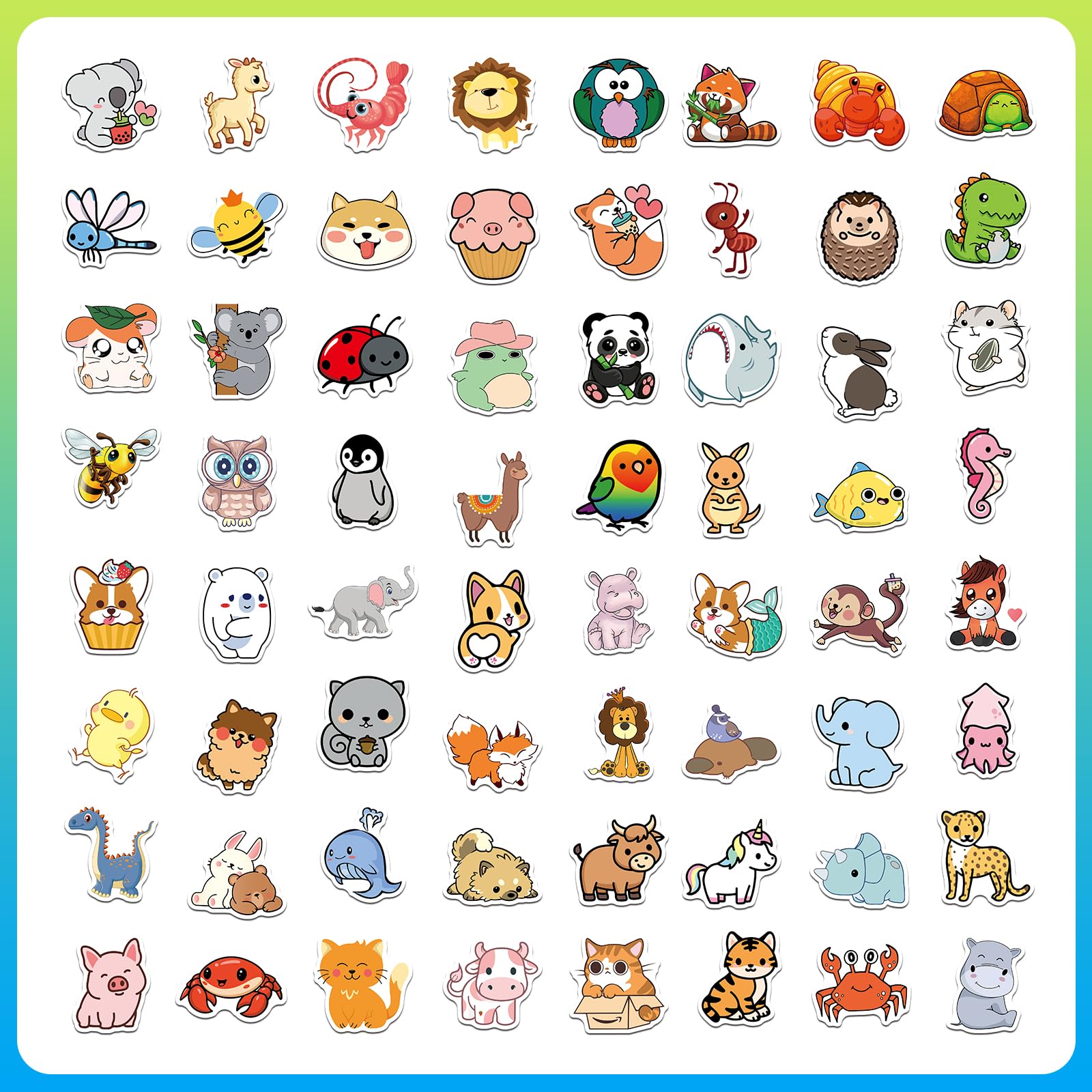 150 PCS Animal Dinosaur Stickers for Kids - Waterproof Vinyl Stickers for Water Bottles, Laptops, Tablets - Bulk Stickers for Girls, Boys & Teens - Perfect for School, DIY Crafts & Party Favors
