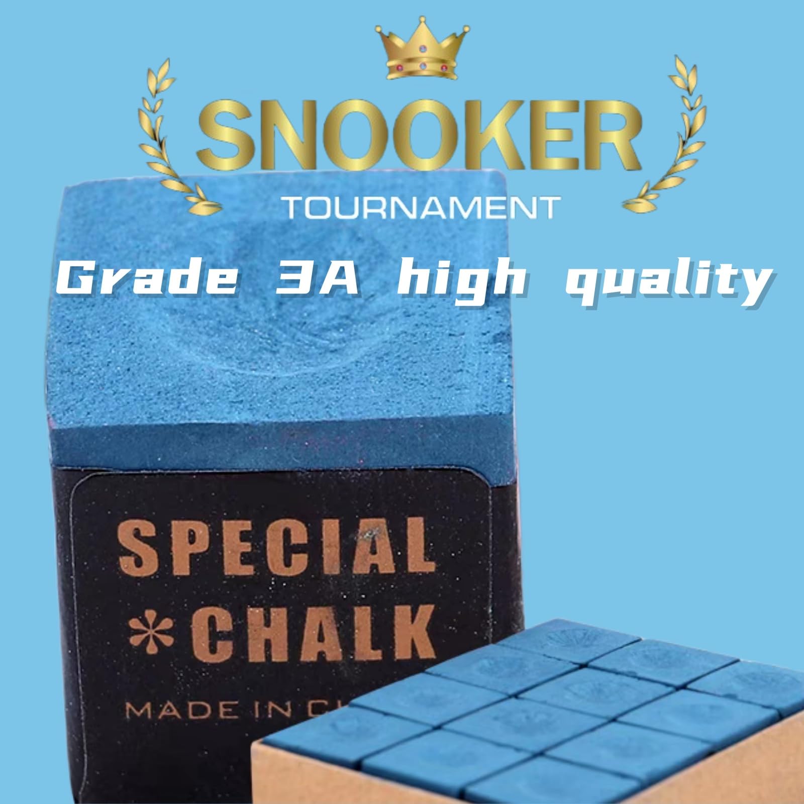 **IATAHI Premium Blue Pool Chalk Box - 12 Pieces, Non-Slip Billiard Cue Chalk for Smooth Shots - Perfect for Pool Tables, Bars, and Professional Tournaments**