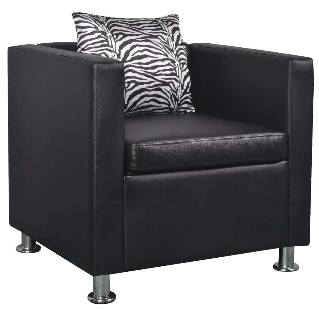 Faux Leather Barrel Accent Chair - 30