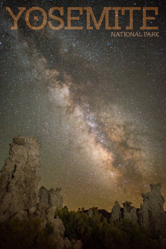 16x24 Yosemite National Park Milkyway Metal Wall Art - Premium Aluminum Decor for Living Room, Bedroom & Office - California Landscape Photography Print