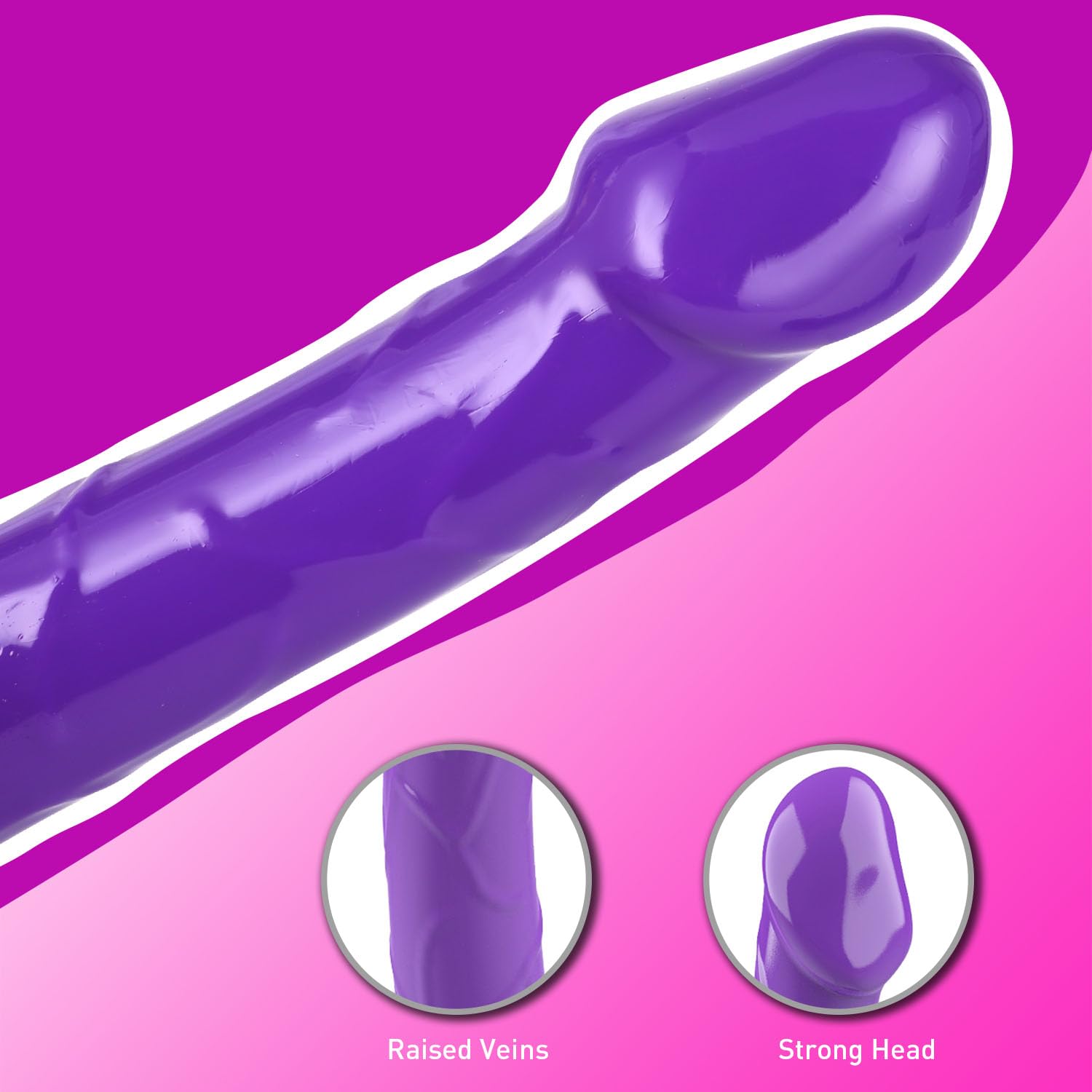 Realistic Strap-On Dildo Harness Kit with 2 Removable Dildos - Purple Double Penis for Women, Couples & Lesbian Play - Perfect for Roleplay, BDSM & Intimate Bonding