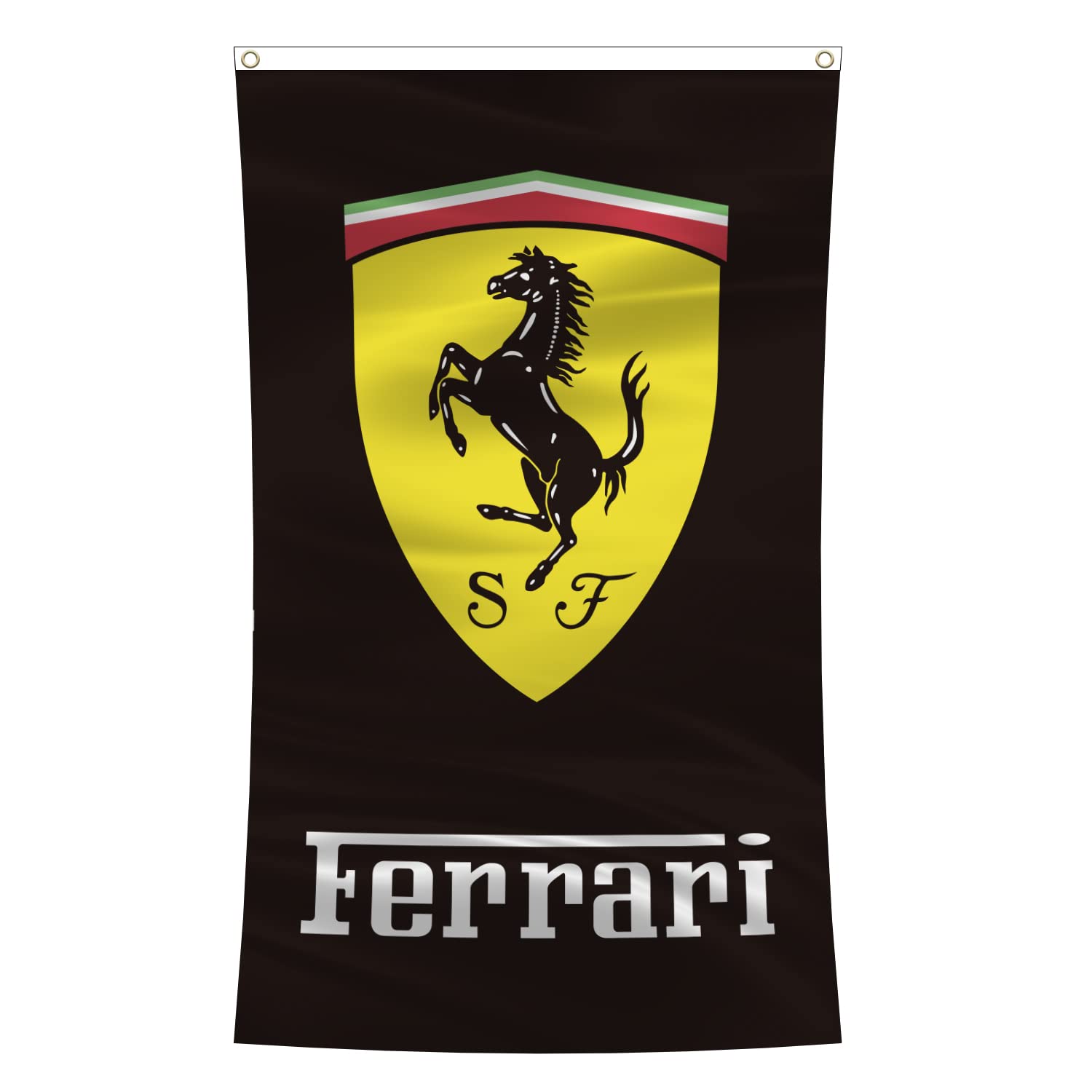 BOBE Ferrari Flag 3x5 Feet - Premium Racing Car Banner for Garage Wall Decor, Man Cave & Bedroom - Durable Polyester with Grommets for Indoor/Outdoor Use