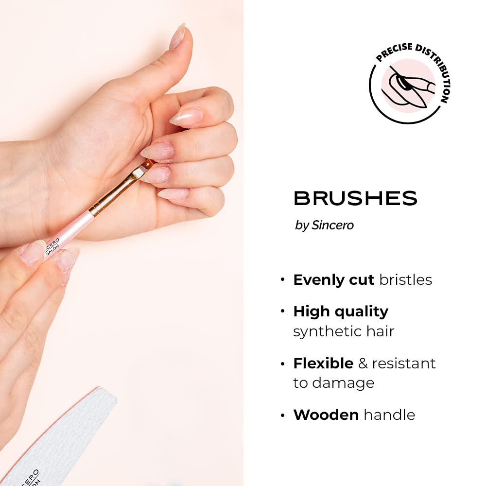 **SINCERO SALON Professional Nail Art Brushes Set - 6 PCS Gel Nail Polish Design Painting Tools for Salon & DIY | High-Quality, Easy to Clean | Perfect for Manicures, Nail Extensions & Home Nail Art**