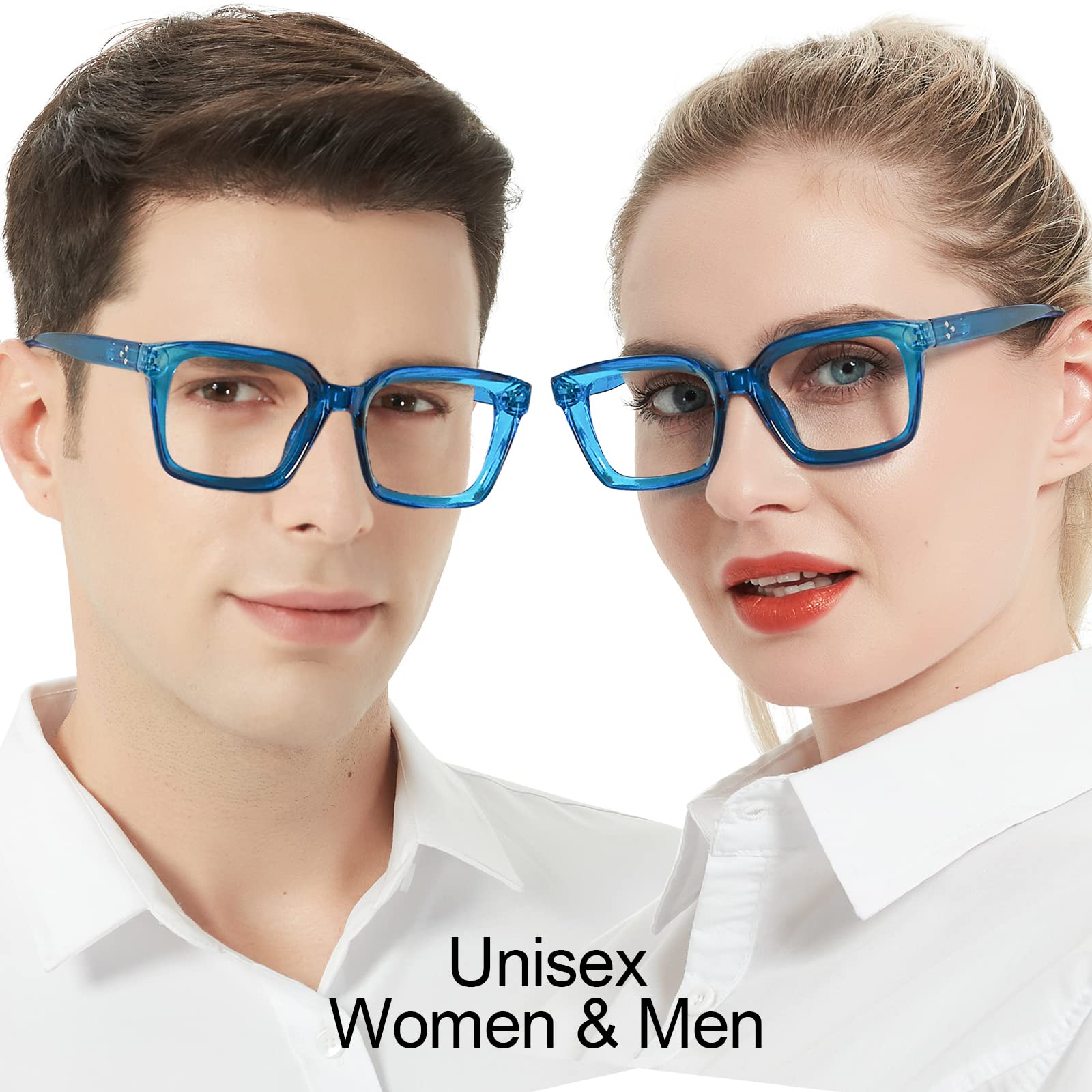 Blue Light Blocking Glasses for Men & Women - Anti Eye Strain Computer Glasses with UV Protection - Perfect for Gaming, Office Work & Screen Time
