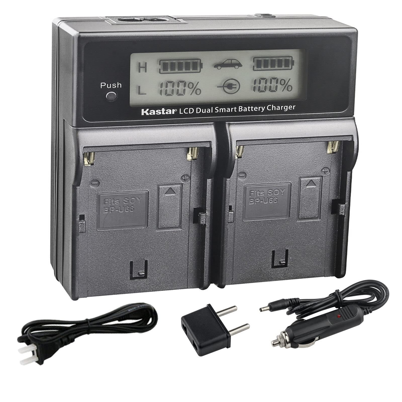 Kastar BP-U68 CH04 Dual Fast Charger for Sony BP-U90 BP-U60 BP-U65 BP-U68 Battery - Compatible with PMW-150P XDCAM EX HD422 PHU-60K PXW-Z450 PXW-Z190 PXW-Z280 PXW-FX6 ILME-FX6 Camcorders - Professional Video Shooting & On-the-Go Charging Solution