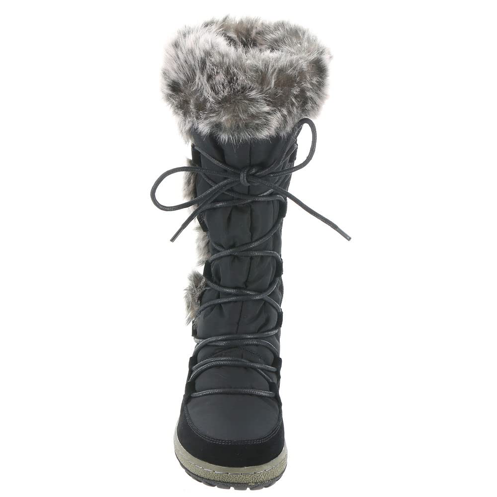 Wanderlust Women's Helina Snow Boots - Waterproof Winter Boots for Women, Black/Black Size 8 M - Perfect for Snowy Weather, Hiking & Outdoor Adventures
