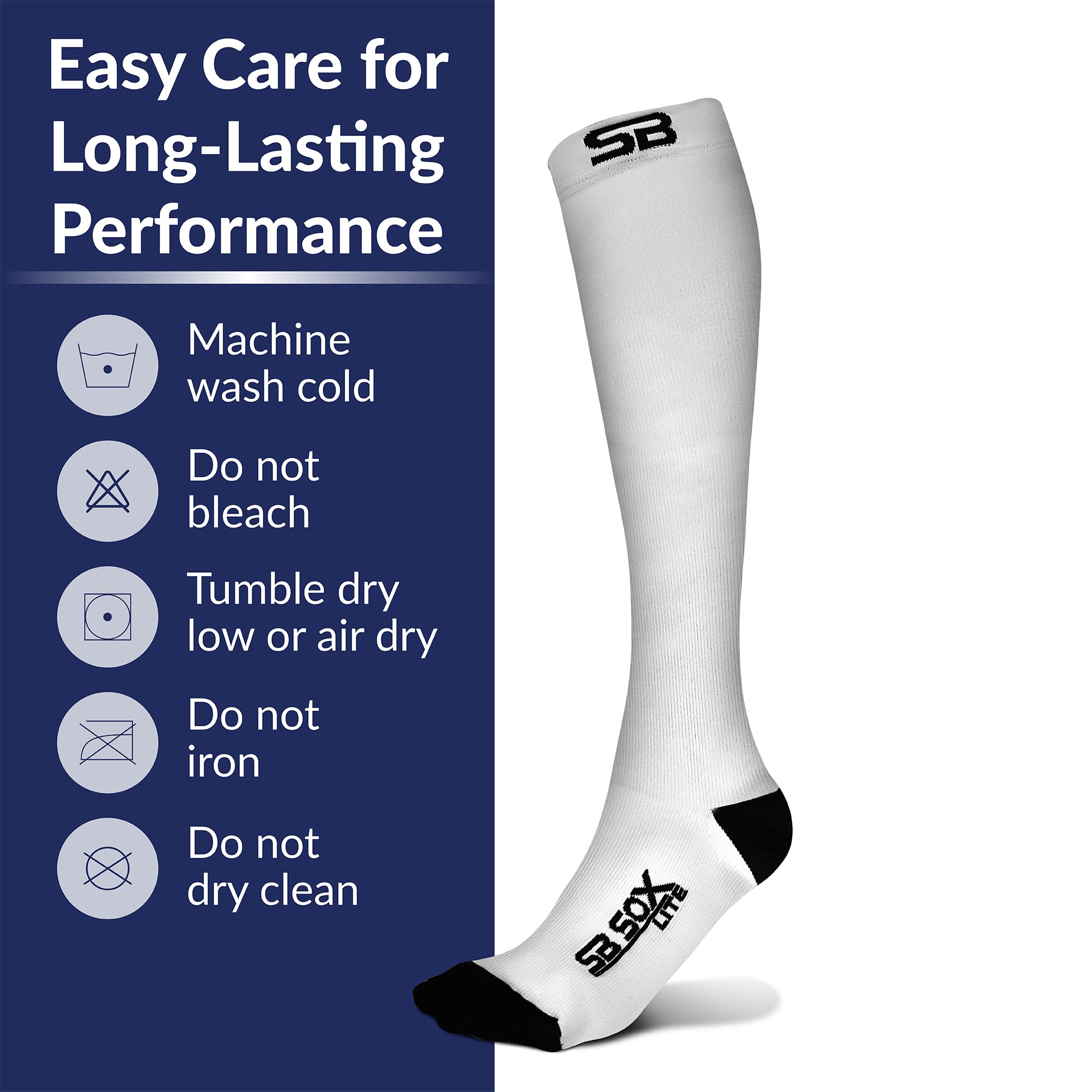 SB SOX Lite 15-20mmHg Compression Socks for Men & Women - Best Graduated Compression Socks for Travel, Running, Nursing & Everyday Use - XXL Size Available - Improve Circulation & Reduce Swelling