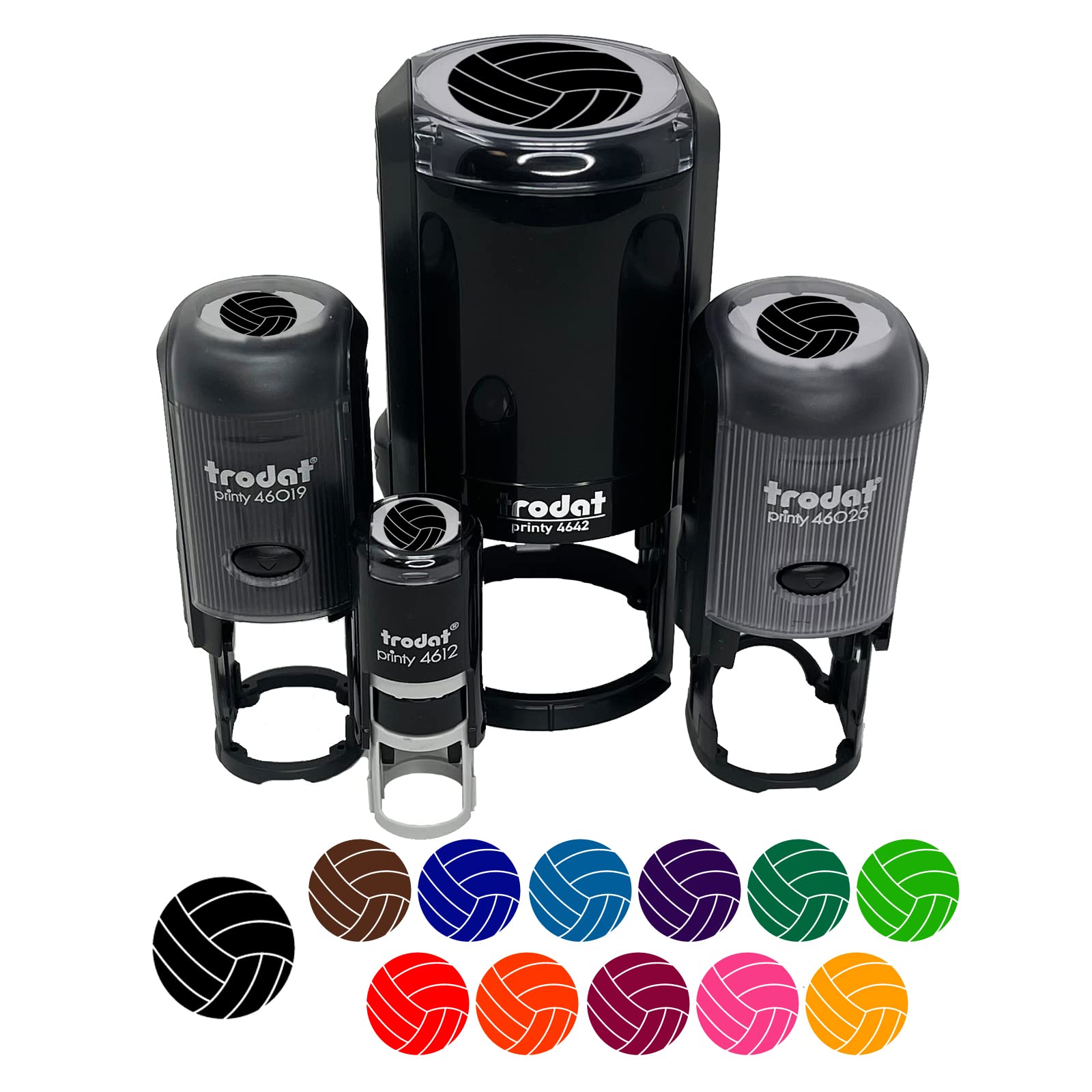 1 Inch Medium Volleyball Self-Inking Rubber Stamp - Black Ink Stamper for Crafting, Planners, DIY Projects & Scrapbooking - Perfect for School, Office & Home Use