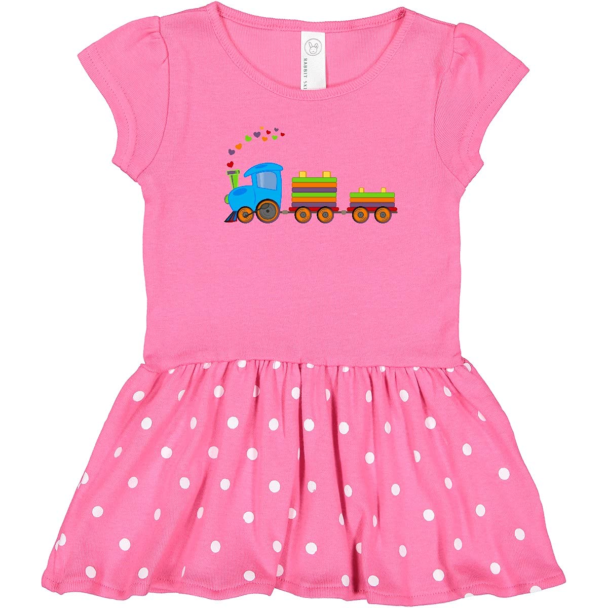 Inktastic Colorful Toy Train Toddler Dress - Cute Cotton Outfit for Baby Girls & Boys | Perfect for Playdates, Birthday Parties & Family Photos