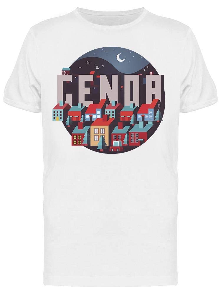 Smartprints Genoa City Landscape T-Shirt for Men - Casual Graphic Tee with Vintage Design - Perfect for Everyday Wear, Street Style & Urban Outfits