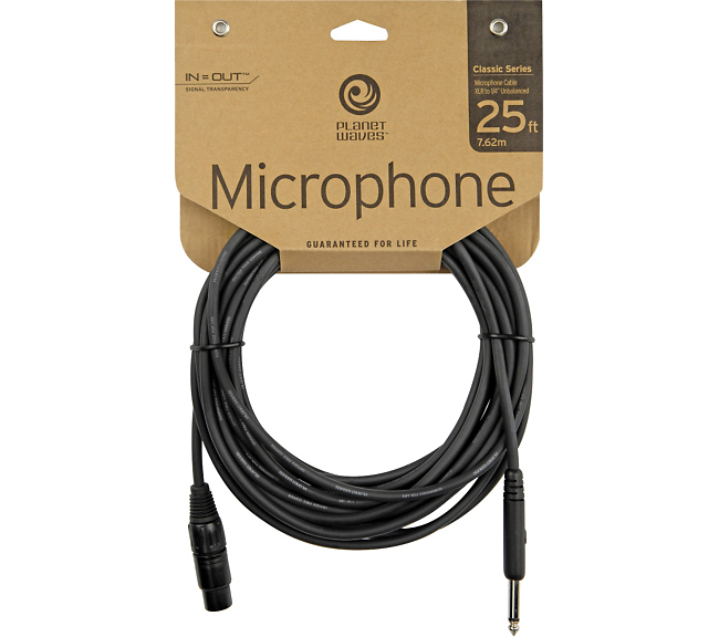 D'Addario Planet Waves Classic Series XLR Female to 1/4 Inch Microphone Cable - 25 Feet Professional Audio Cable for Studio Recording, Live Performances & Podcasting