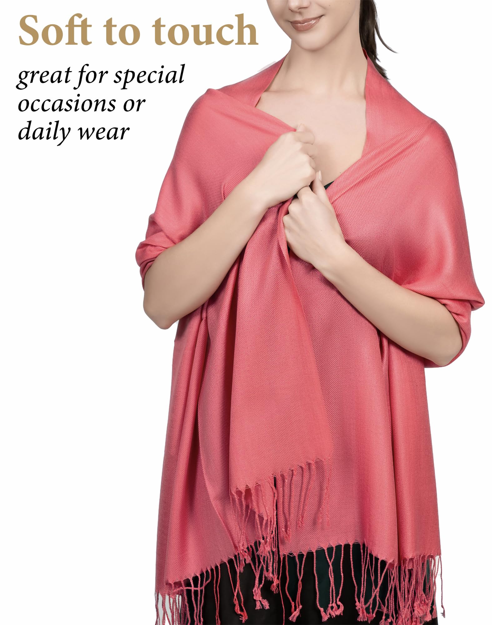 Luxury Pashmina Scarf for Women - Soft Cashmere Shawl Wrap for Evening Dresses, Weddings & Bridesmaids - All-Season Fashion Accessory for Formal & Casual Outfits - Perfect for Date Nights, Office Wear & Special Occasions
