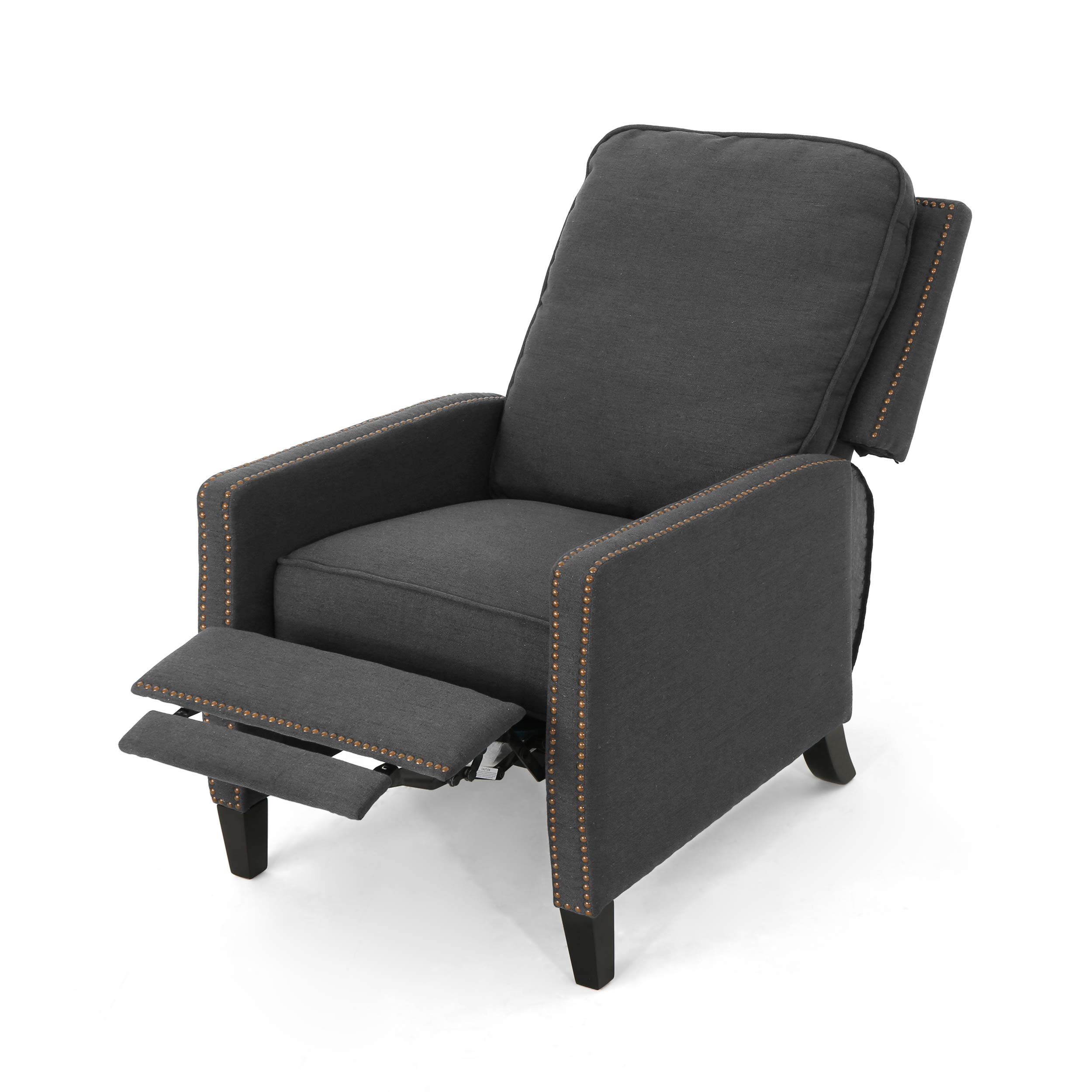 Christopher Knight Home Armstrong Recliner - Grey & Dark Brown Leather Reclining Chair with Lumbar Support | Perfect for Living Room, Home Theater & Office Relaxation
