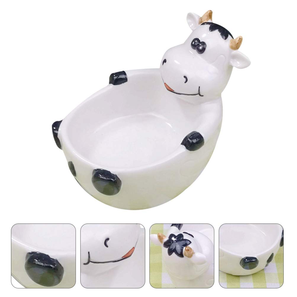 TOYANDONA Ceramic Cow Planter Succulent Pot - Farm Animal Flower Pot for Indoor Plants, Cactus, Office & Home Decor - Perfect for Desk, Windowsill & Gift Giving
