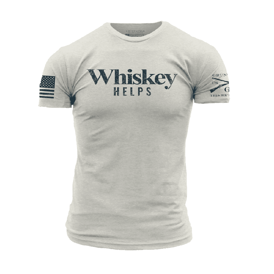 Whiskey Helps? Funny Whiskey Lover T-Shirt - Comfortable Cotton Tee for Men & Women - Perfect for Parties, Gifts & Casual Wear