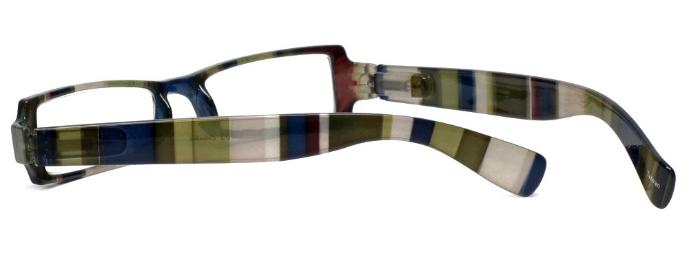 Calabria 763 Retro Rectangular Reading Glasses for Men & Women - Trendy Designer Readers with Matching Soft Case - Perfect for Reading, Office Work, and Fashion Accessories