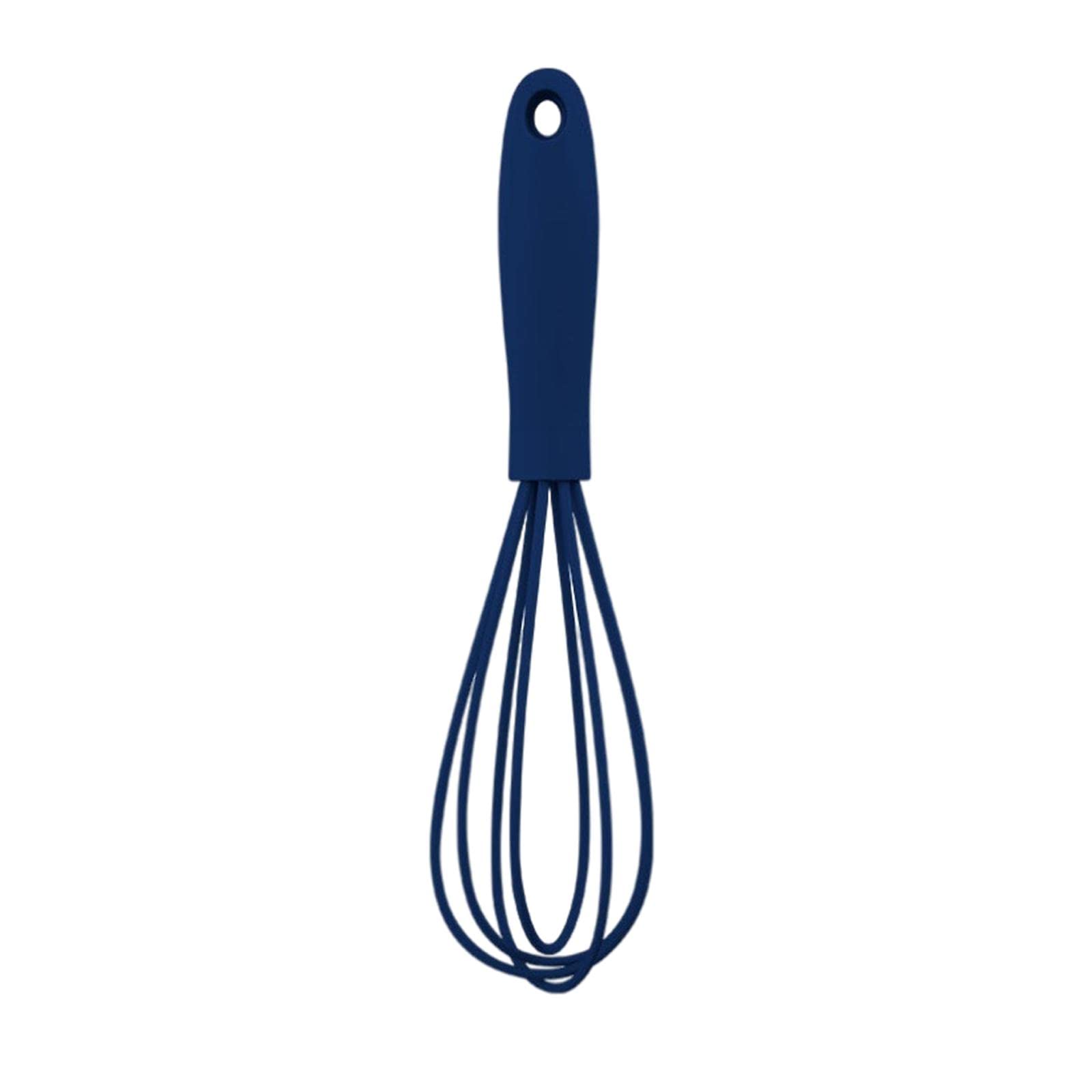 MagiDeal Stainless Steel Hand Egg Beater - Manual Kitchen Whisk for Baking, Mixing, Frothing - Durable Silicone Handle Cookware Tool (Blue) - Perfect for Whisking Eggs, Sauces, Pancake Batter & Coffee Foam