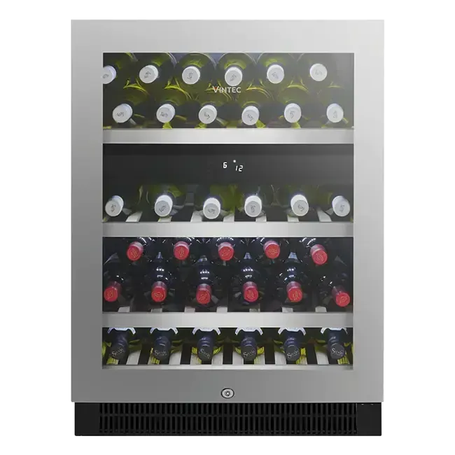 Vintec 50 Bottle Dual Zone Wine Cooler Refrigerator - Perfect for Home Bars, Restaurants, and Wine Collectors