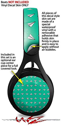 Beats EP Headphone Skin Decal Wrap - Paper Planes Turquoise Design | Protective Vinyl Cover for Beats EP Headphones (Headphones Not Included) | Perfect for Customization, Personalization, and Style Enhancement