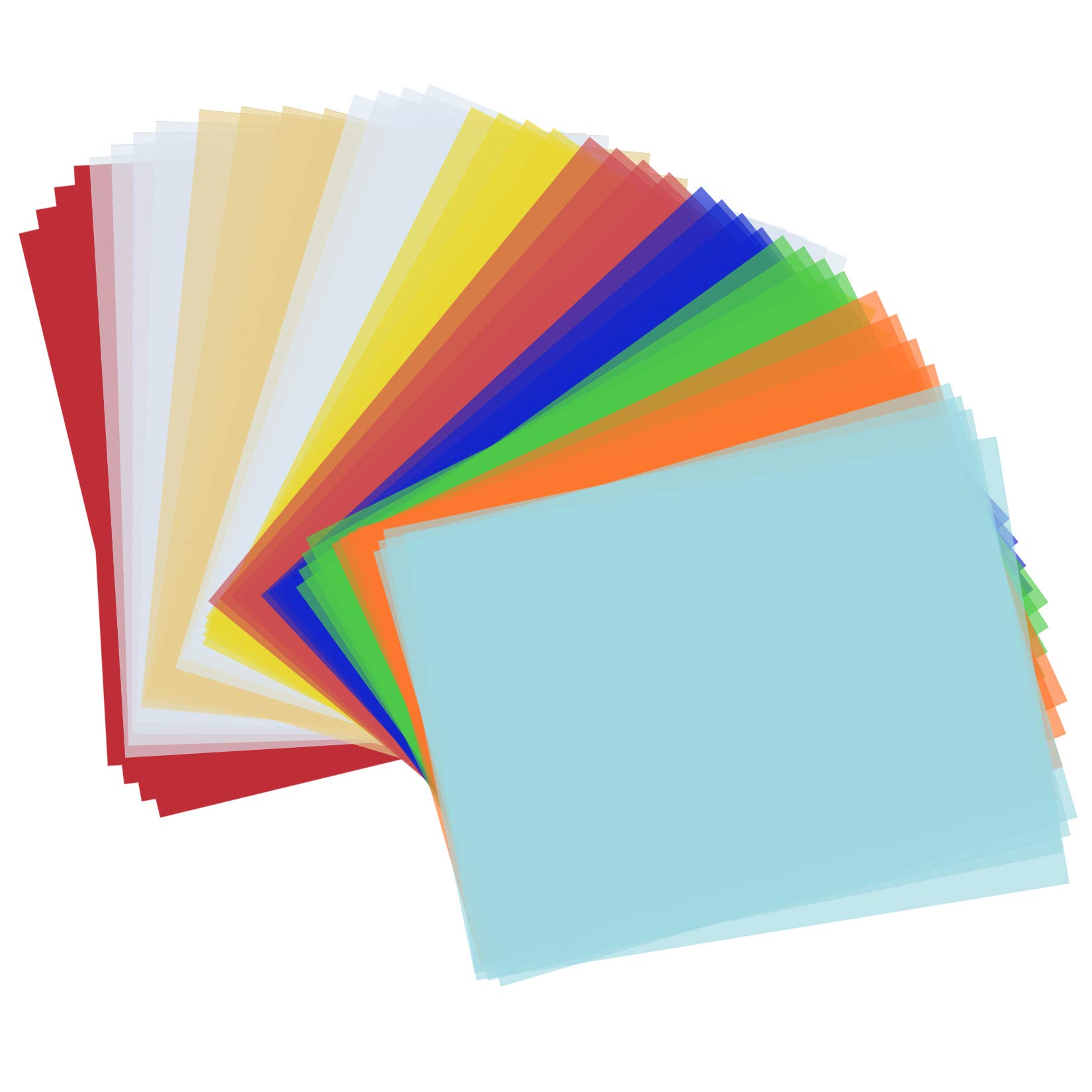 Premium 8.5 x 11 Inch Colored Vellum Paper - 50 Sheets Translucent Printable Tracing Paper for Inkjet & Laser Printers - Perfect for Scrapbooking, Invitations, Crafts and DIY Projects (Multicolor Assortment)