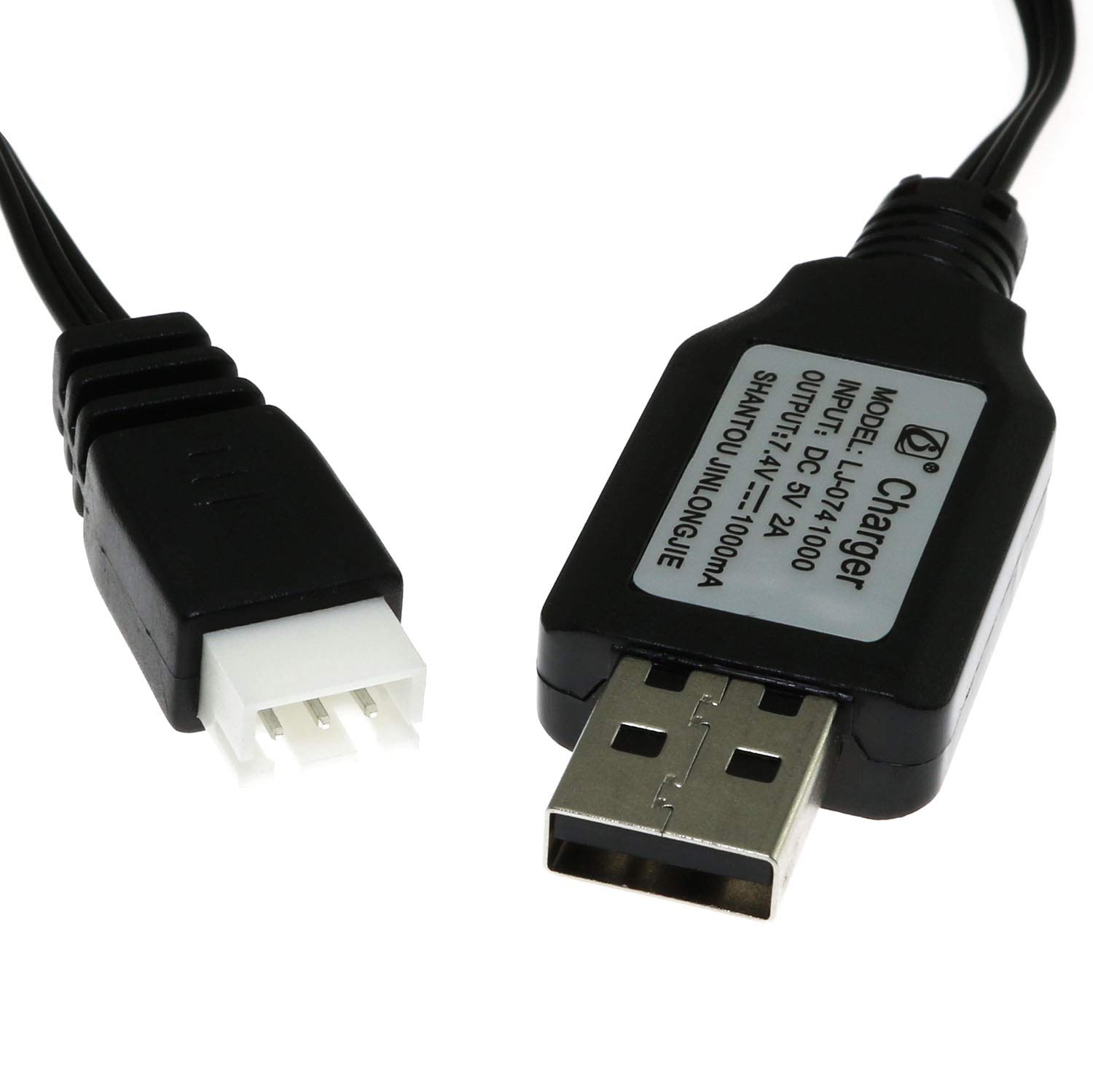 1-Pack XH-3P Balance 7.4V 1A Lipo Battery USB Charger Cable for RC Quadcopter FPV Drone Parts - Perfect for Remote Control Aircraft, Racing Drones & DIY Electronics Projects