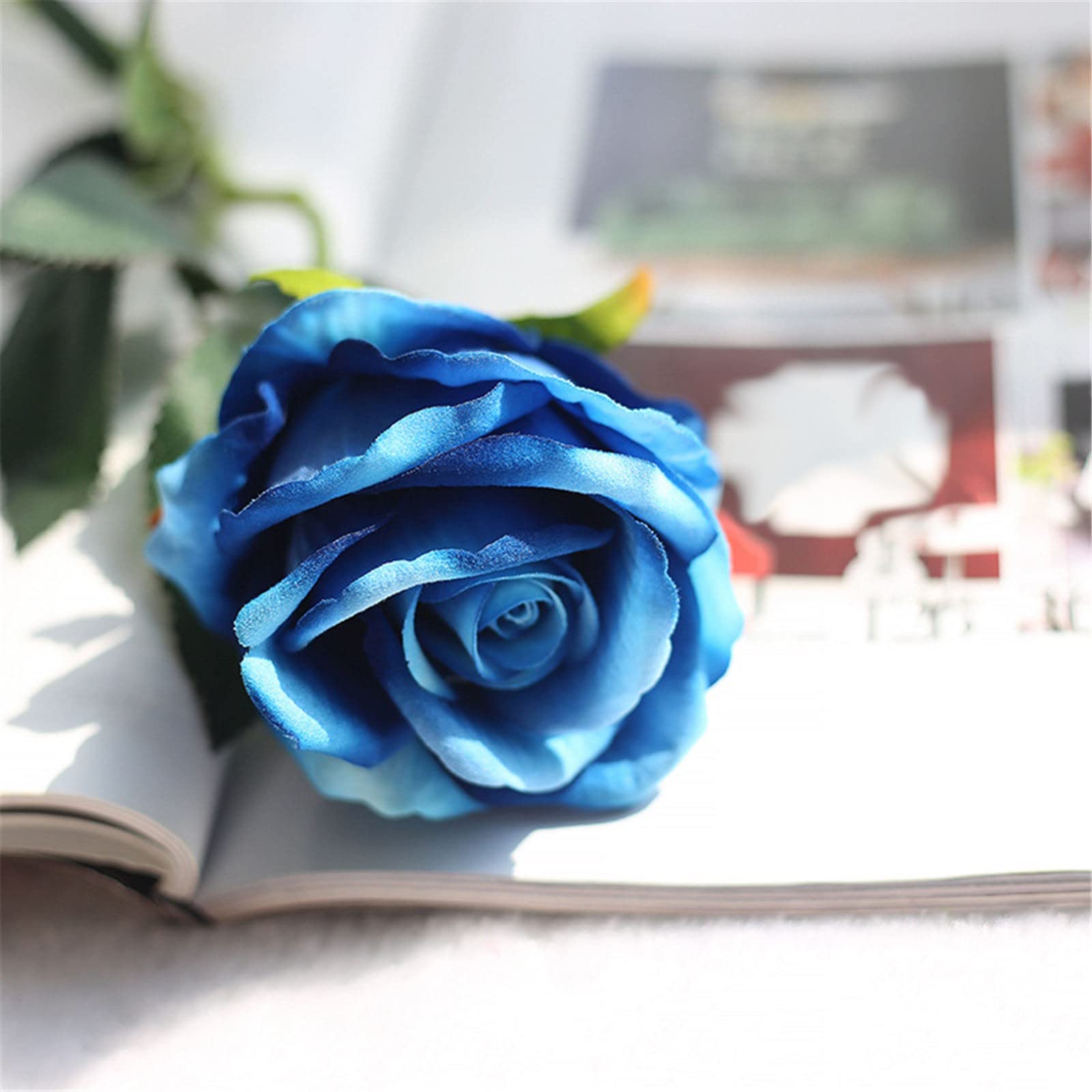 Artificial Rose Flowers for Home Decor - Silk Fake Floral Bouquet for Wedding, Party & Indoor Decoration - Hand-Tied Pink White Little Roses (One Size) - Perfect for Centerpieces, Table Arrangements & Gift Giving