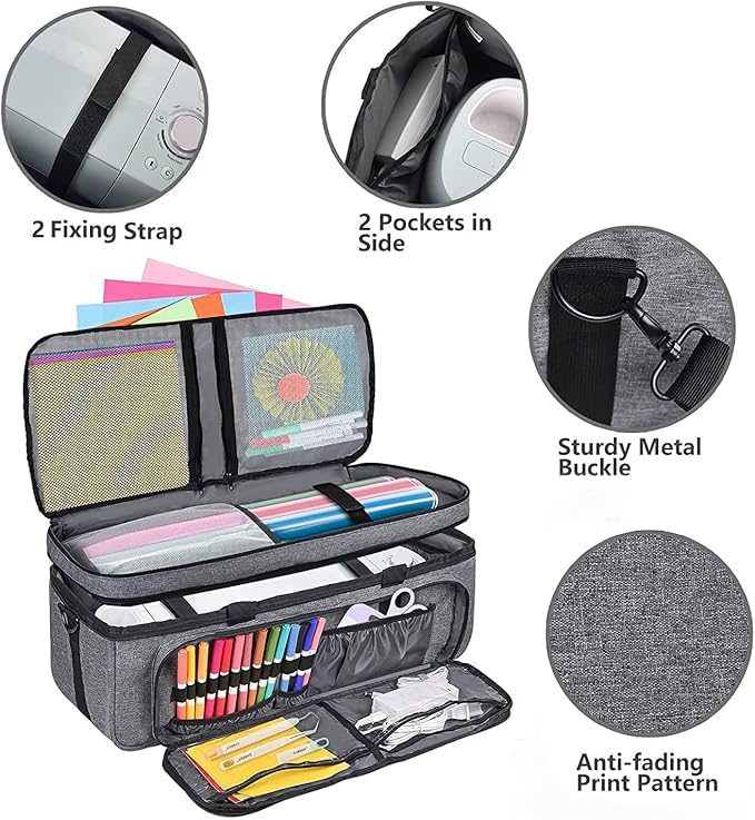 Premium Cushioned Carrying Case Bag for Cricut Maker 3/Maker, Explore Air 2/Explore 3 - Durable Organizer for Cricut Accessories & Tools - Perfect for Crafting, Travel, and Storage