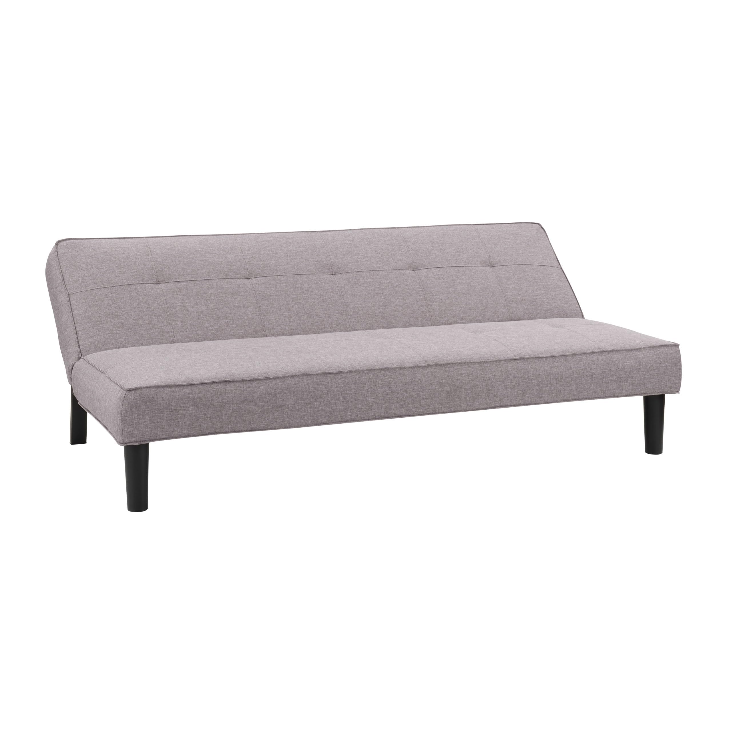 Corliving Upholstered Fabric Convertible Sofa Bed - Adjustable Sleeper Couch to Loveseat & Daybed - Light Gray for Guest Bedroom & Living Room - Perfect for Small Spaces, Studio Apartments & Overnight Guests