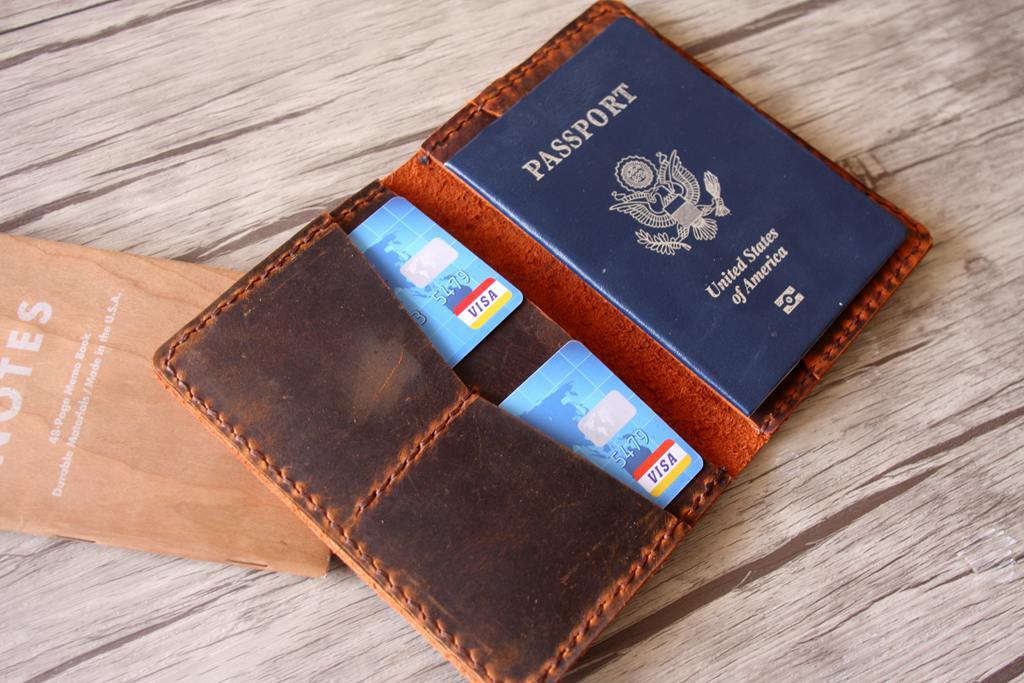 Personalized Leather Passport Holder - RFID Blocking Travel Wallet for Men & Women - Perfect for Airports, Business Trips & International Travel