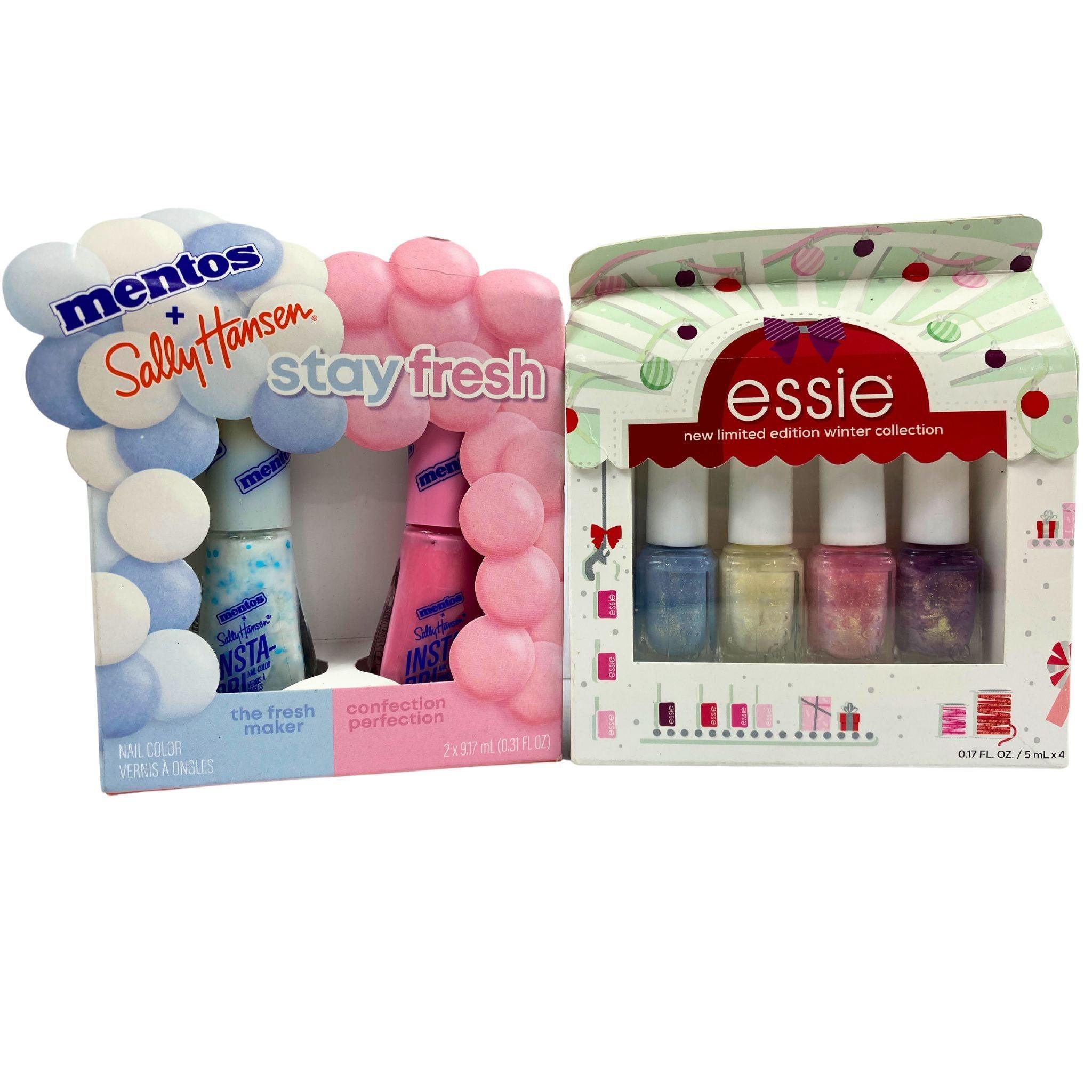 Essie & Mentos + Sally Hansen Nail Polish Set - 52 Piece Professional Nail Polish Collection for Manicure, Pedicure & Nail Art - Perfect for Salons, Home Use & Gift Giving