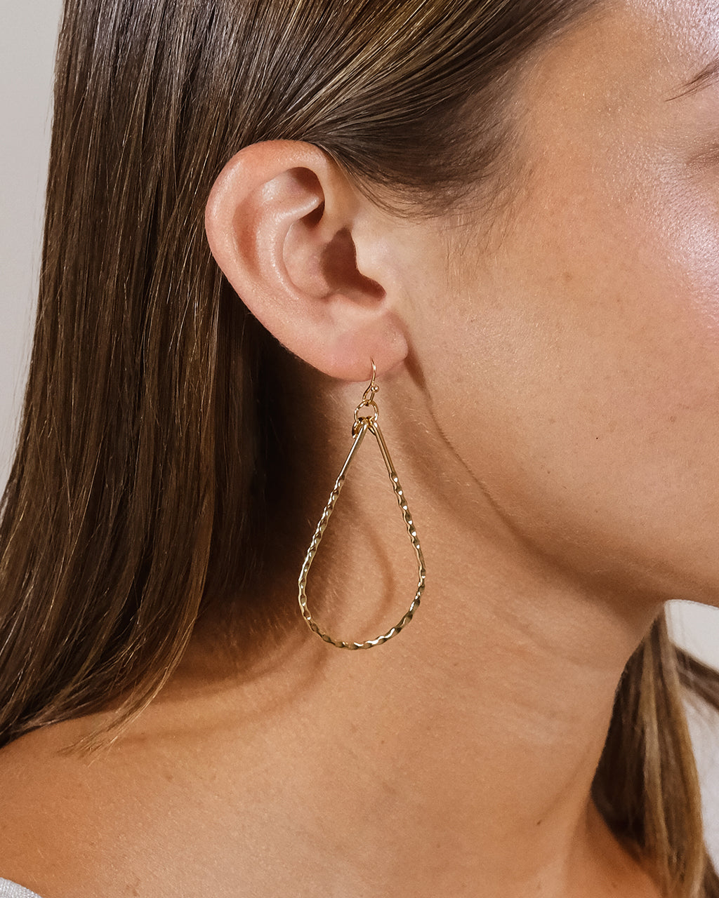 Hammered Teardrop Dangle Earrings for Women - Handmade Boho Chic Jewelry - Perfect for Parties, Weddings & Everyday Wear