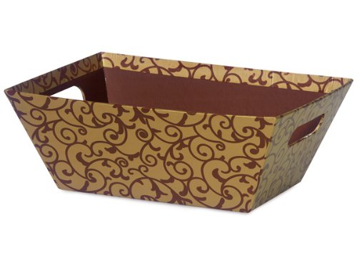 Elegant Chocolate Scroll Trays - Mini Pack Large (5 Units, 3 Pack per Unit) - Perfect for Party Desserts, Wedding Favors & Gift Packaging