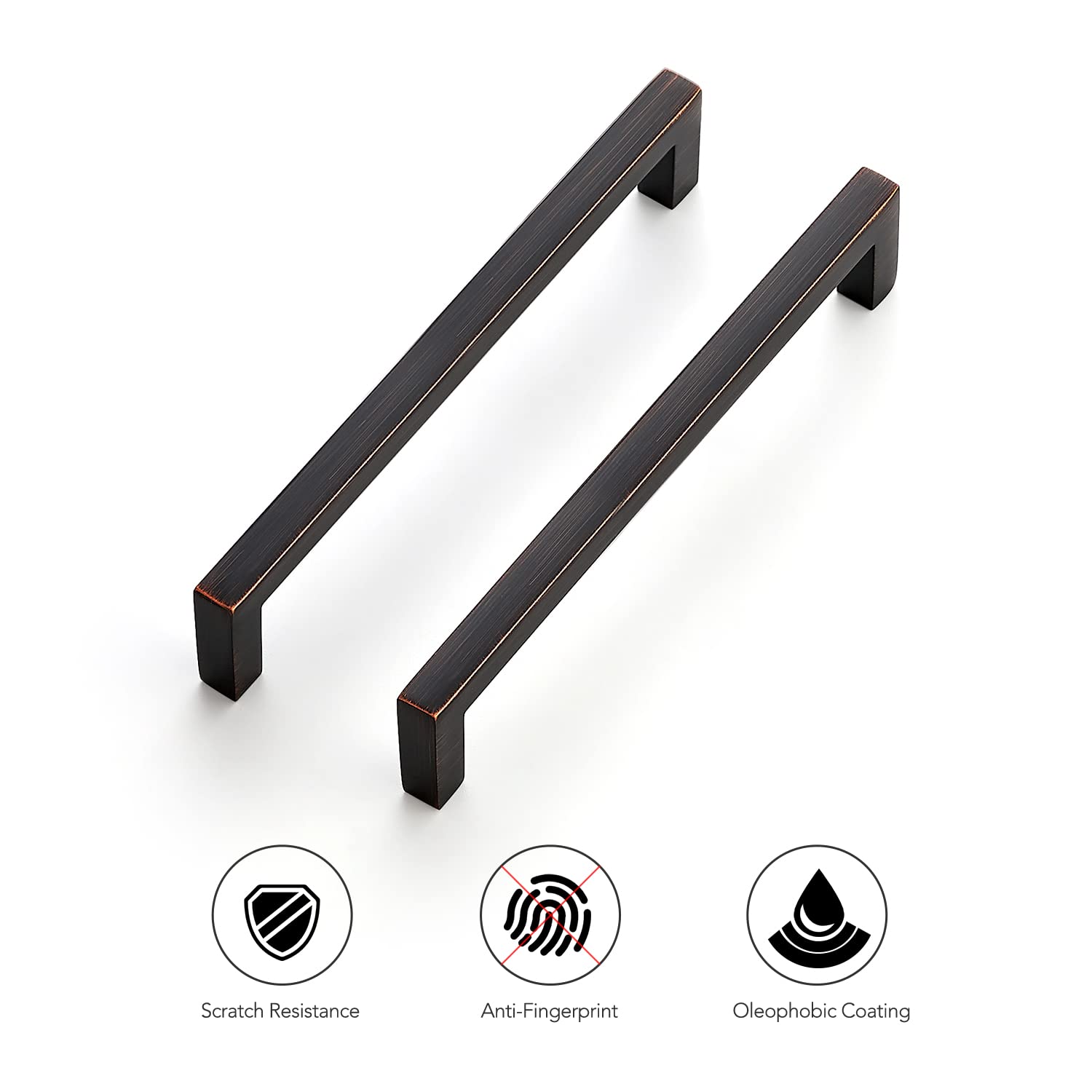 20 Pack Solid 5 Inch C to C Slim Square Bar Drawer Pulls - Oil Rubbed Bronze Kitchen Cabinet Handles & Hardware for Modern Home & Office Use
