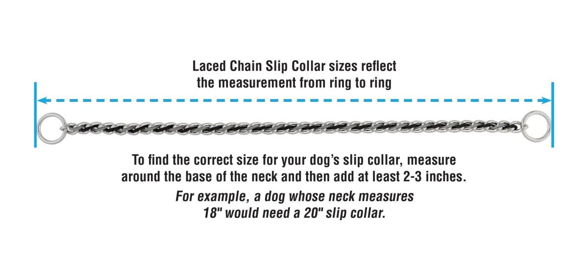 Premium Laced Chain Slip Dog Collar - Adjustable & Stylish Pet Collar for Small to Medium Dogs - Perfect for Training, Walks & Everyday Use