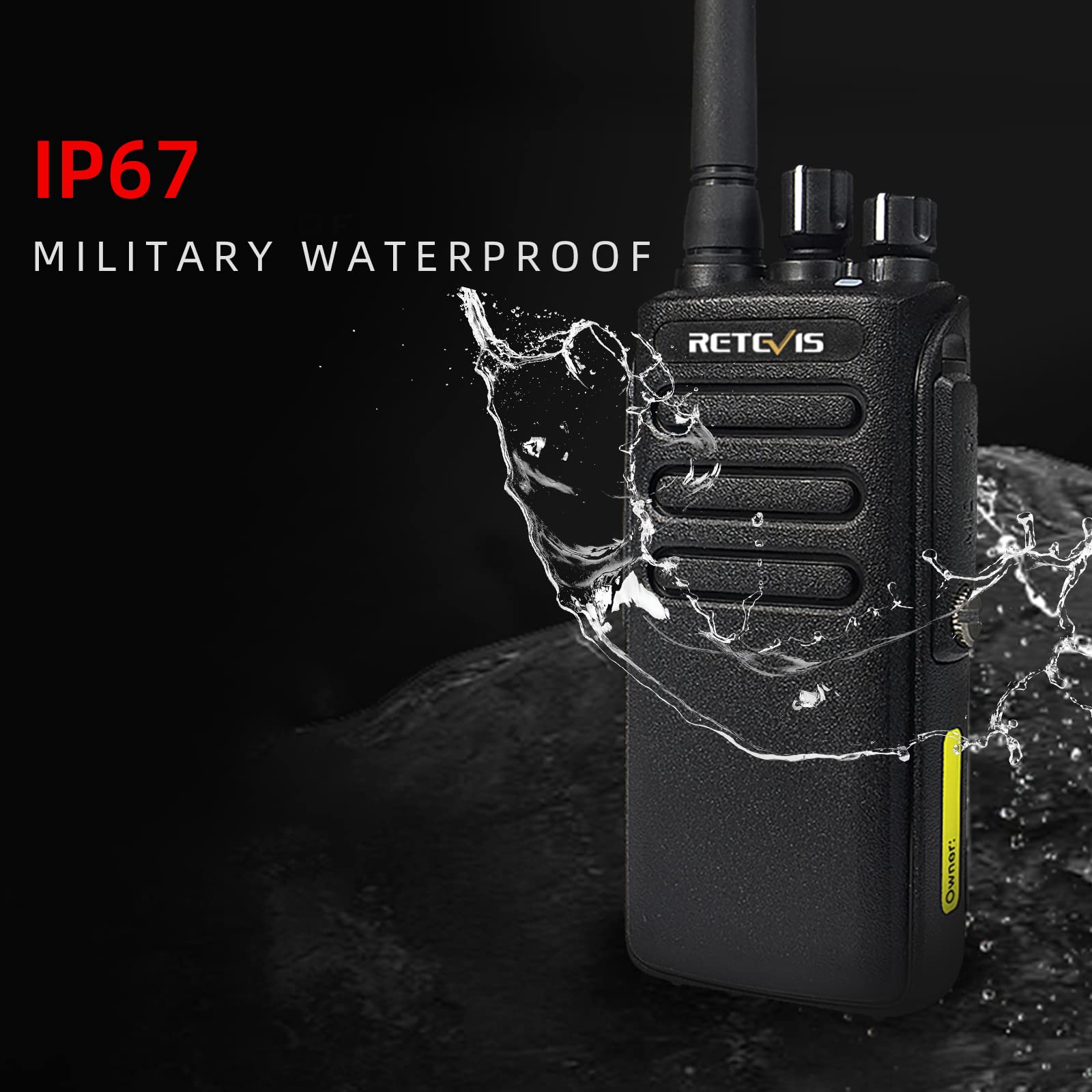 Retevis RT81 Digital Two-Way Radio Walkie Talkies - Long Range 10 Miles, IP67 Waterproof, 2200mAh Battery, Group Call, 2 Time Slots, DMR Security Radio for School, Business, Construction & Outdoor Activities (2 Pack)