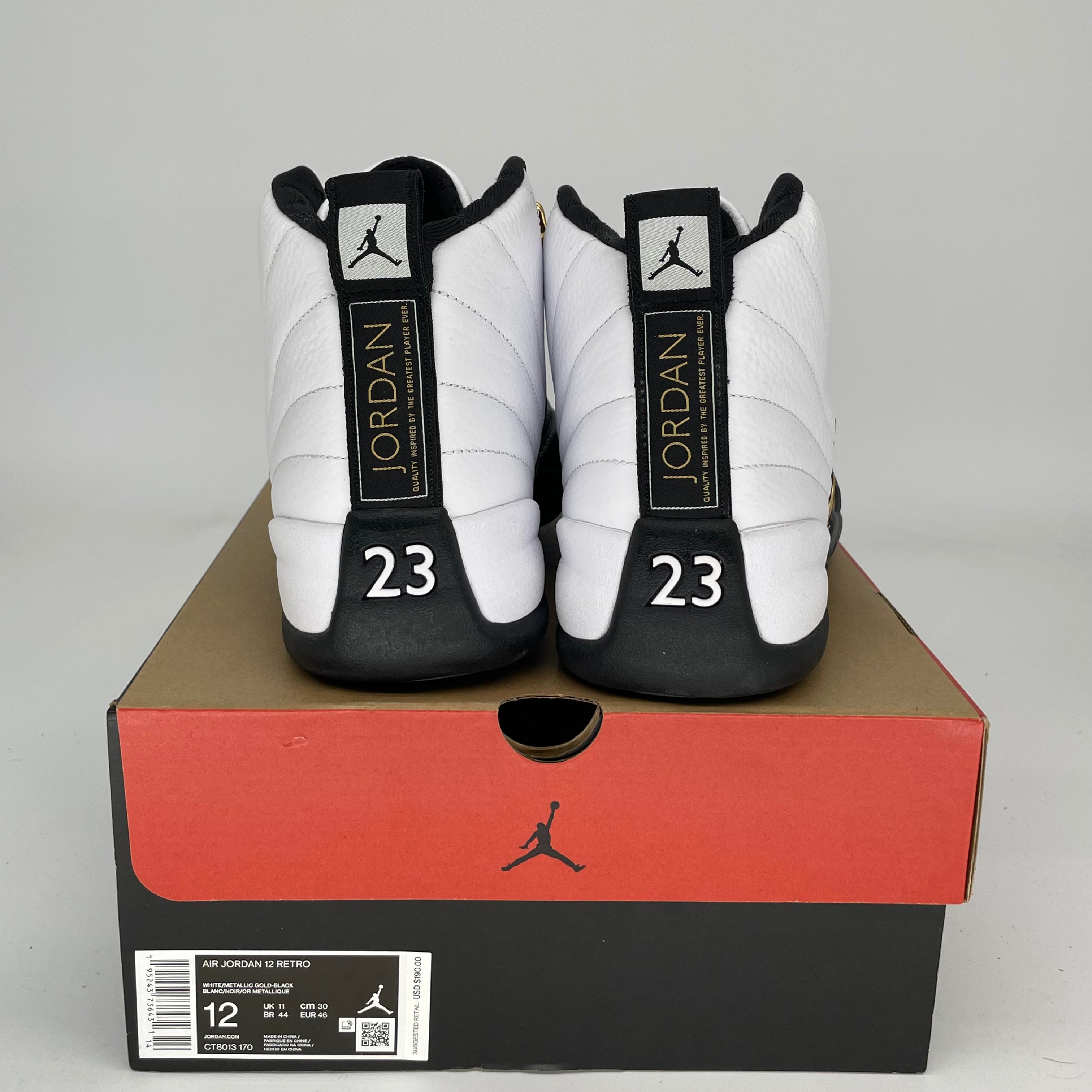 Original Title: AIR JORDAN 12 ROYALTY TAXI SIZE 12 CT8013 170   Optimized Title: **Air Jordan 12 Retro 