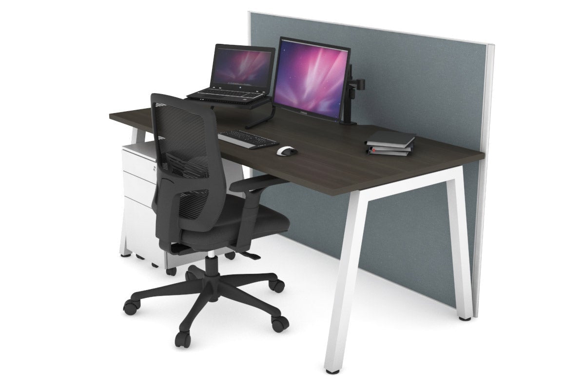 Horizon Quadro A Legs Office Desk - 1600L x 800W with Cable Management Scallop | Modern Workstation for Home Office, Study Room & Small Business Spaces