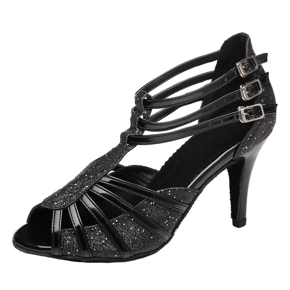 HROYL Women's Latin Dance Shoes for Salsa, Ballroom, Wedding & Party - Comfortable Performance Heels YCL313 | Perfect for Dance Competitions, Social Events & Special Occasions