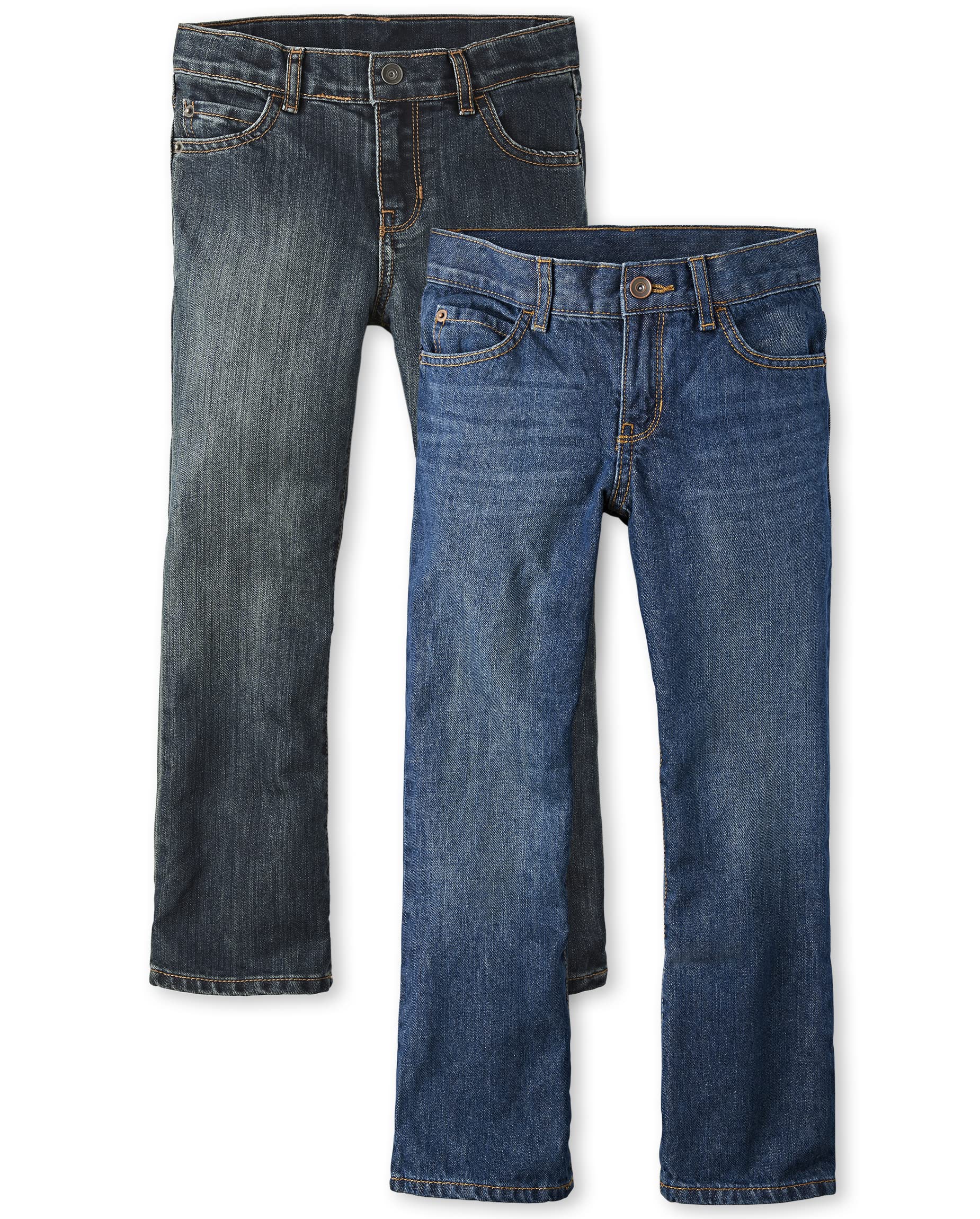 The Children's Place Boys' 5-Pack Basic Bootcut Jeans - Comfortable Stretch Denim Pants for School, Play & Everyday Wear