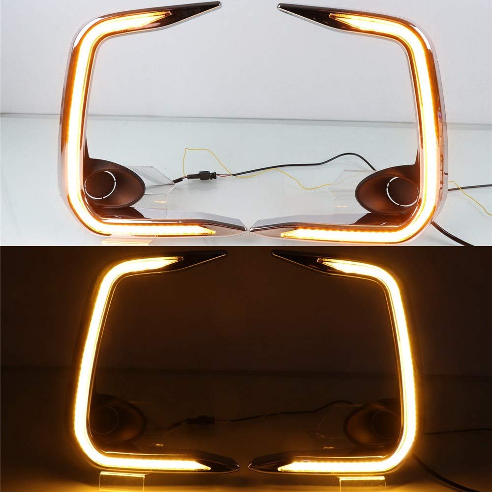 2019-2020 Toyota Corolla Sedan EU Version LED Daytime Running Lights with White DRL & Amber Turn Signals - High Visibility Safety Lights for Day & Night Driving