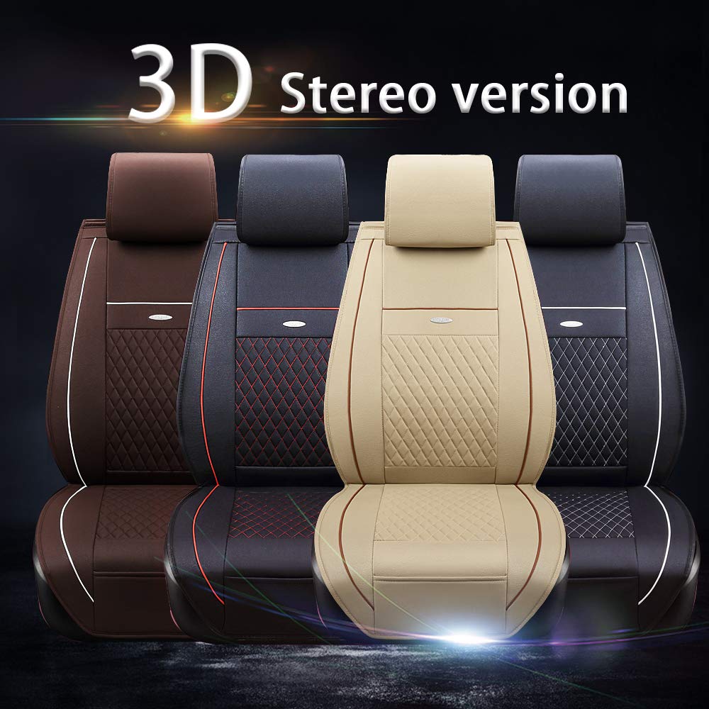 Premium 5-Seat Faux Leather Car Seat Covers Full Set - Universal Fit for Most Sedans, SUVs & Trucks - Waterproof Vehicle Seat Protectors - Durable & Stylish Interior Upgrade (Perfect for Daily Commute, Road Trips & Family Travel)