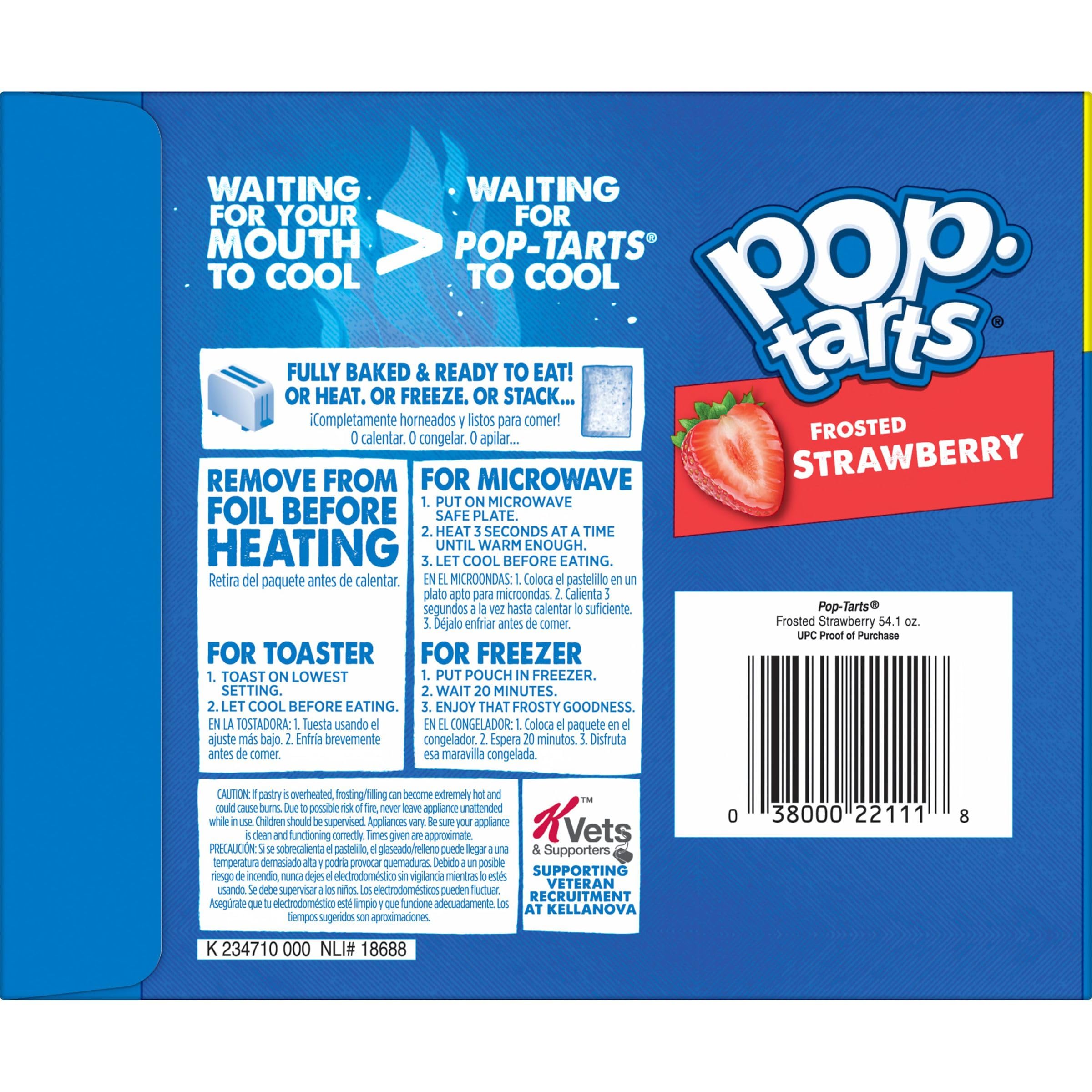 Pop-Tarts Toaster Pastries - Frosted Strawberry Flavor, 54.1oz Family Pack (32 Count) | Breakfast Food & Kids Snacks for School Lunches, Quick Breakfasts & After-School Treats