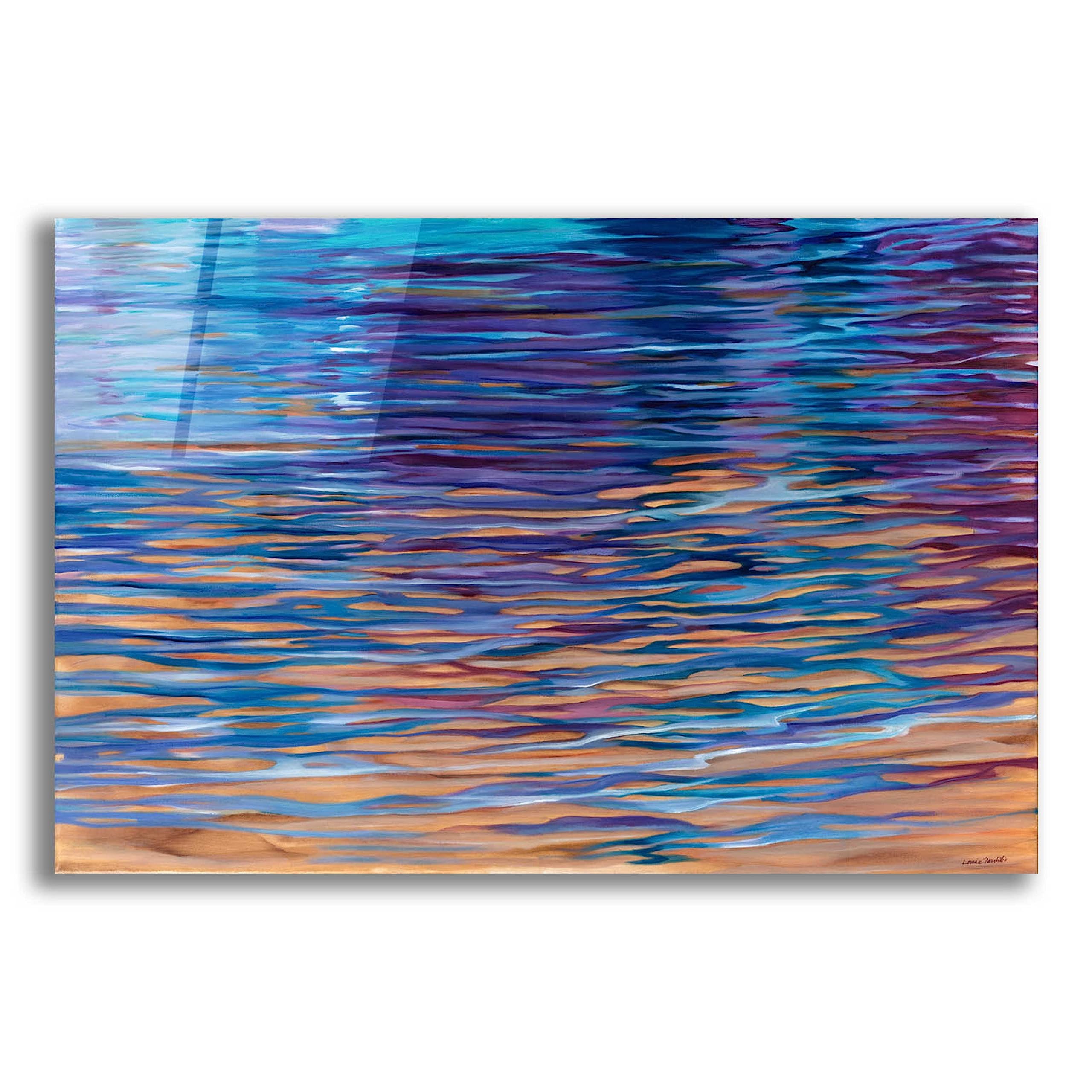 Louise Montillio 'Beachside Waterlight' Acrylic Glass Wall Art - 24x16 Inches Modern Coastal Painting for Living Room & Bedroom Decor