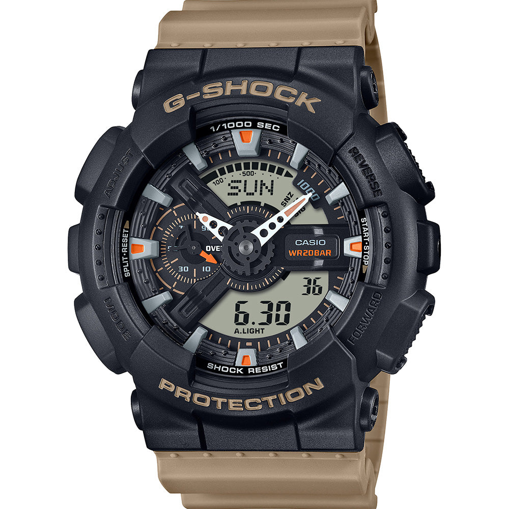Casio G-Shock GA110TU-1A5 Digital Analog Watch - Two-Tone Utility Design for Men - Perfect for Outdoor, Sports & Everyday Wear