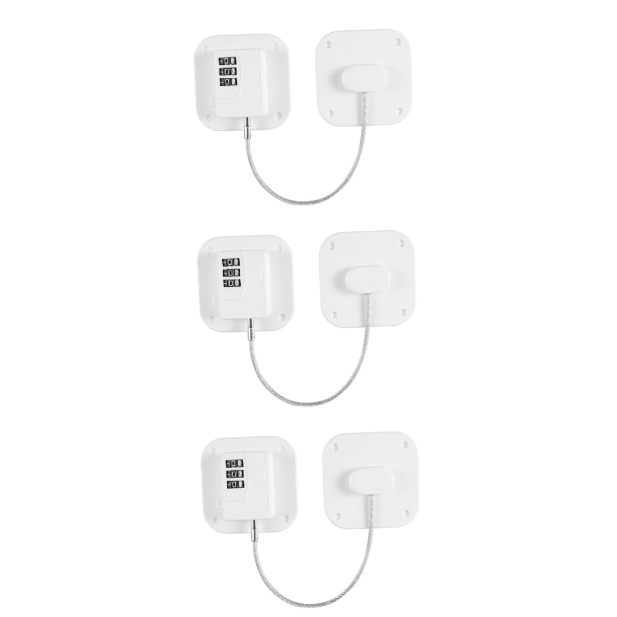 FAVOMOTO 3-Pack Refrigerator Safety Locks - Childproof Cabinet & Drawer Locks with Easy Installation, No-Tool Combination Lock for Baby Proofing - Secure Fridge, Kitchen Cabinets & Drawers for Toddlers & Kids