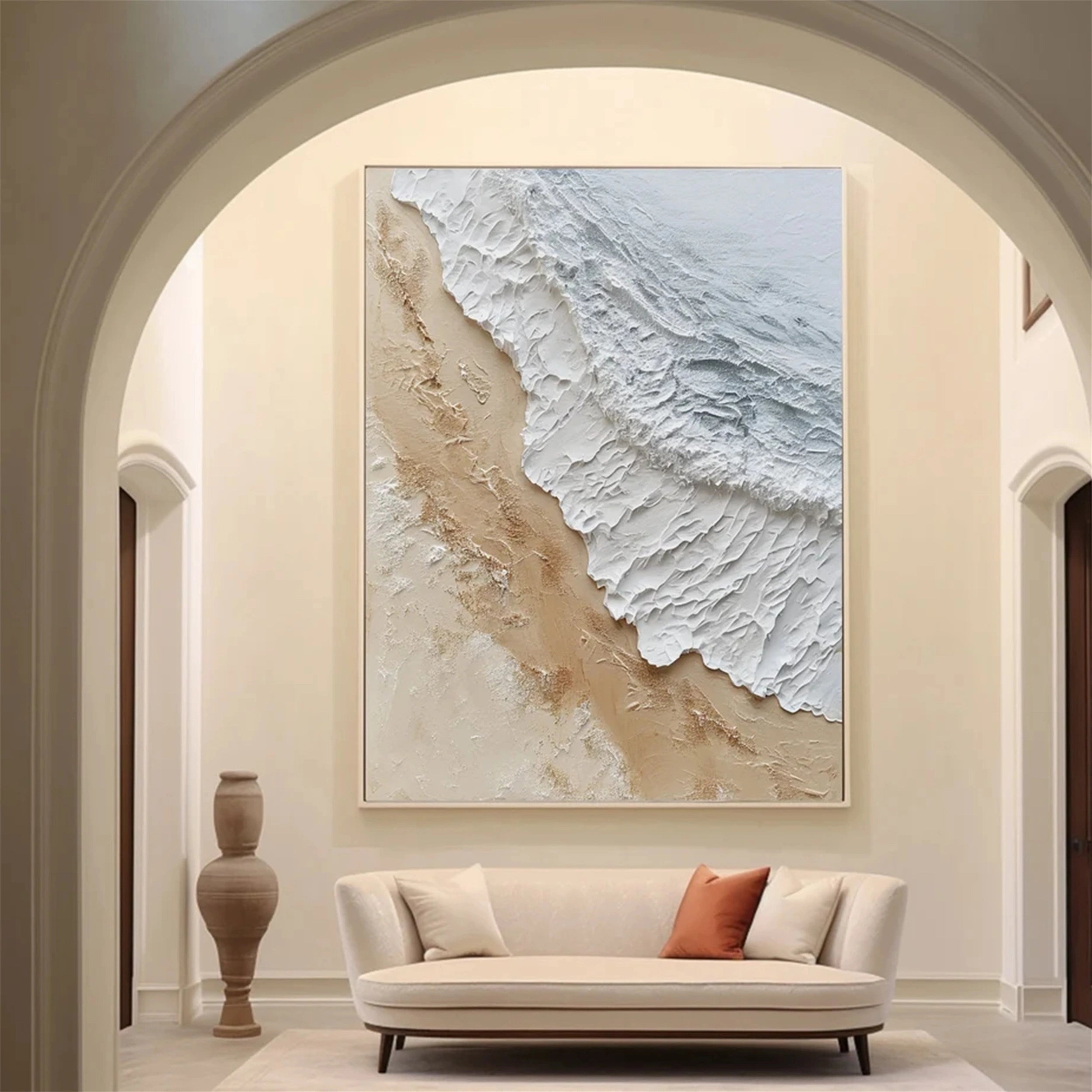 Ocean and Sky Painting #OS 084 - Handmade Canvas Wall Art for Home Decor, Office, Living Room & Bedroom